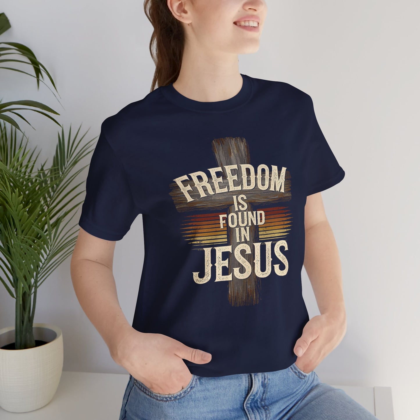 Freedom in found in Jesus Jersey Short Sleeve Tee