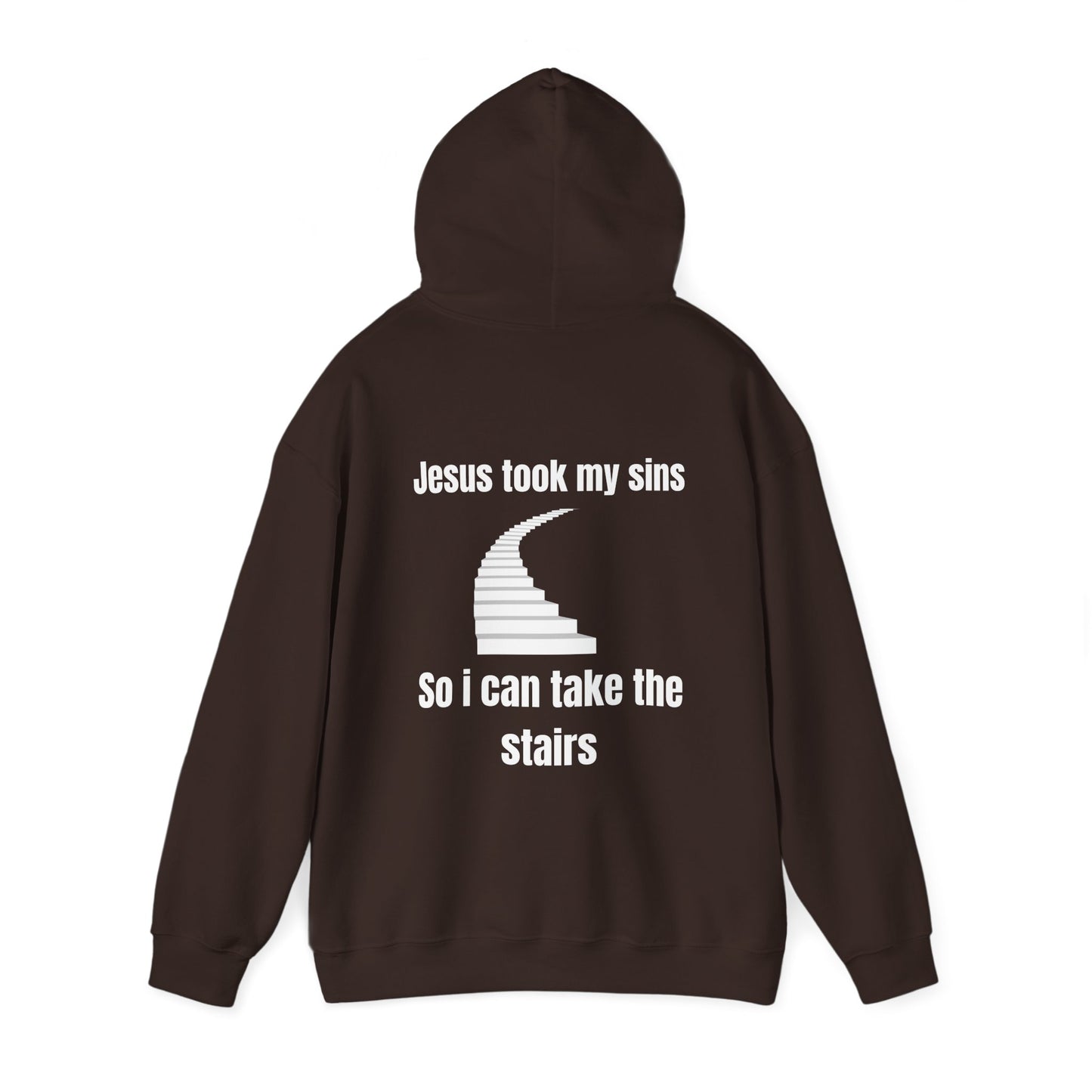 Jesus Took My Sins So I Can Take The Stairs Heavy Blend™ Hooded Sweatshirt