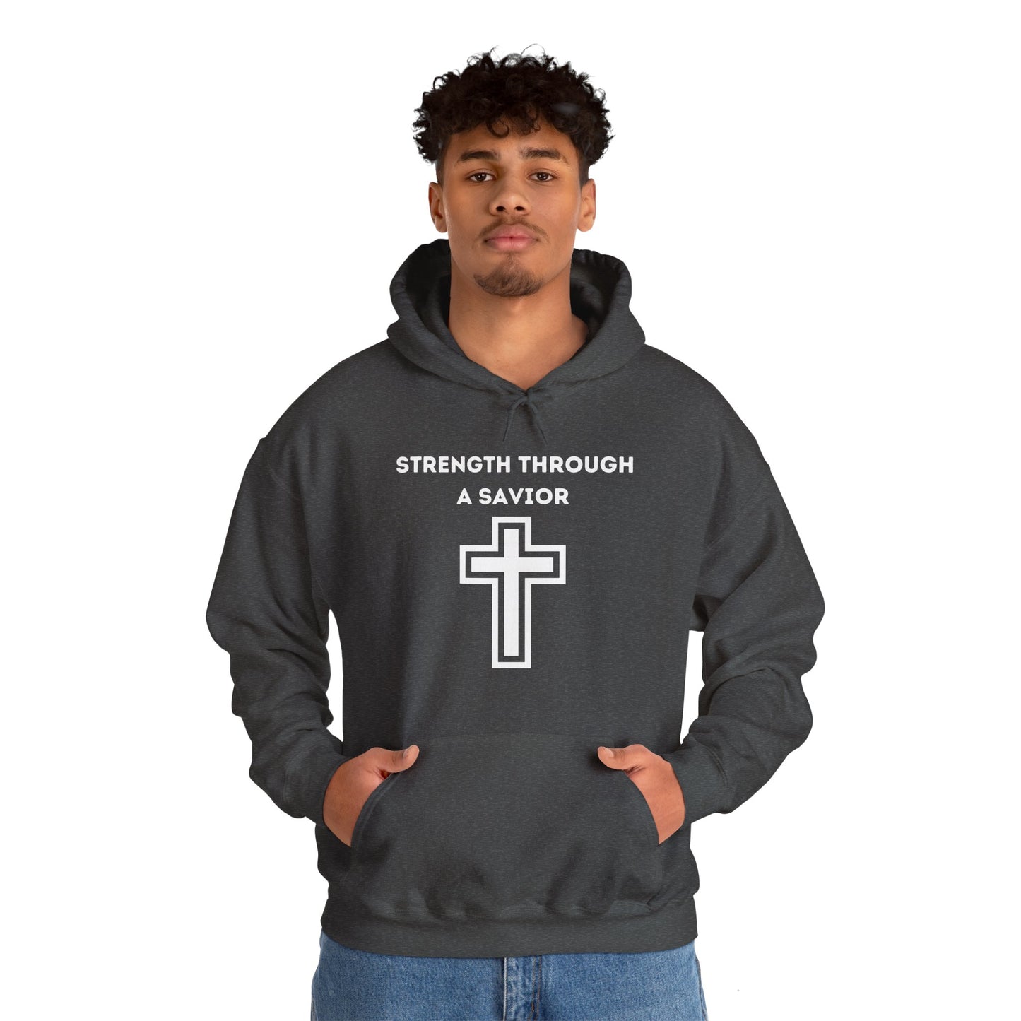 Strength Through A Savior Heavy Blend™ Hooded Sweatshirt