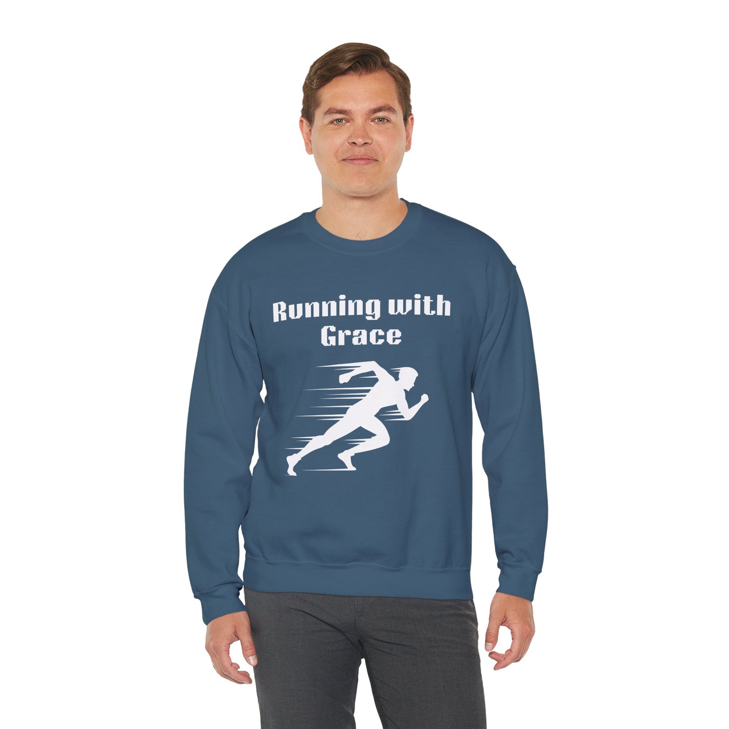 Running With Grace Heavy Blend™ Crewneck Sweatshirt