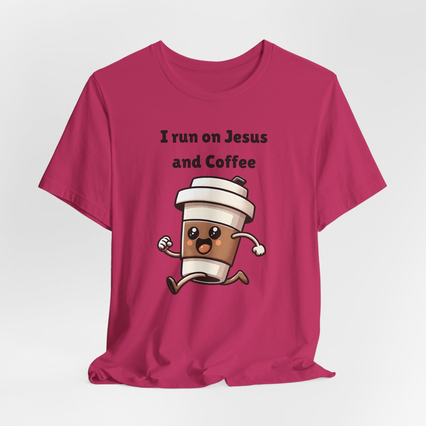 I Run On Jesus And Coffee Jersey Short Sleeve Tee