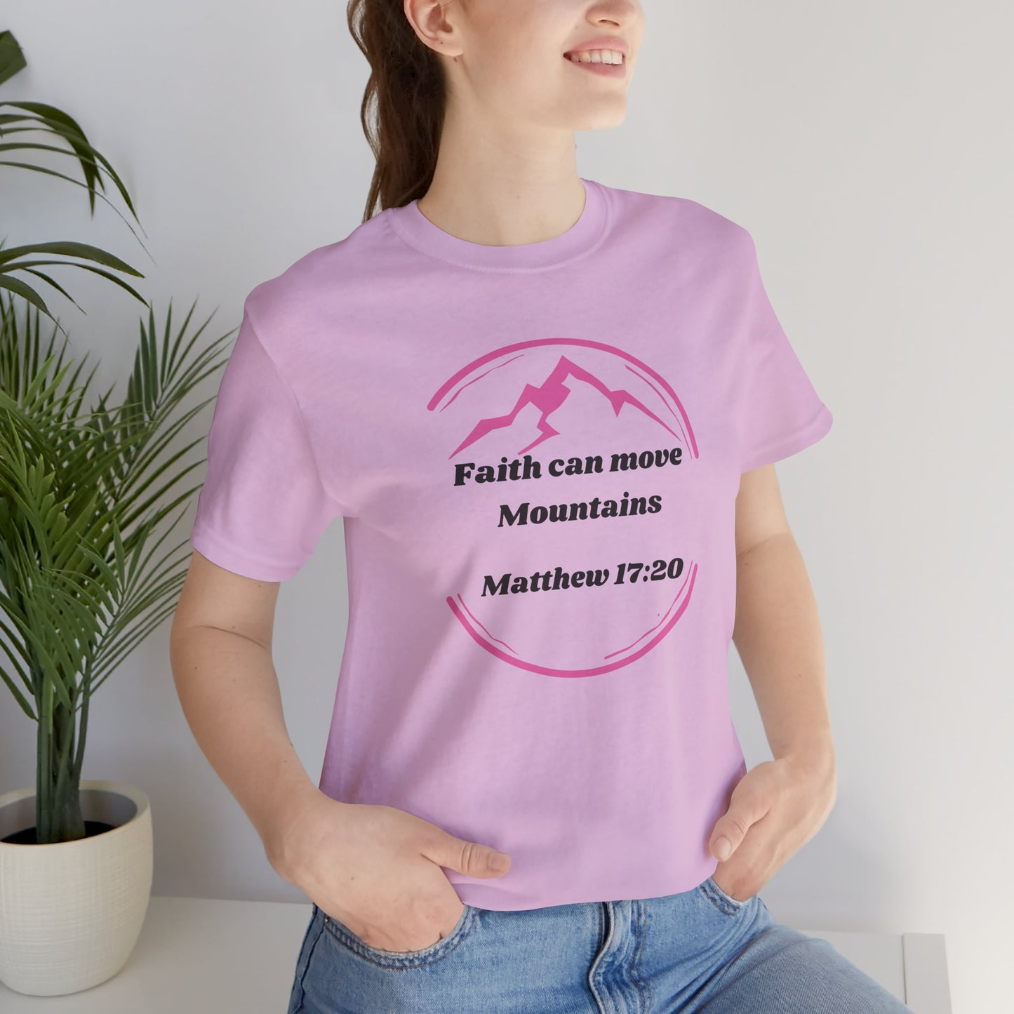 Faith Can Move Mountains Jersey Short Sleeve Tee