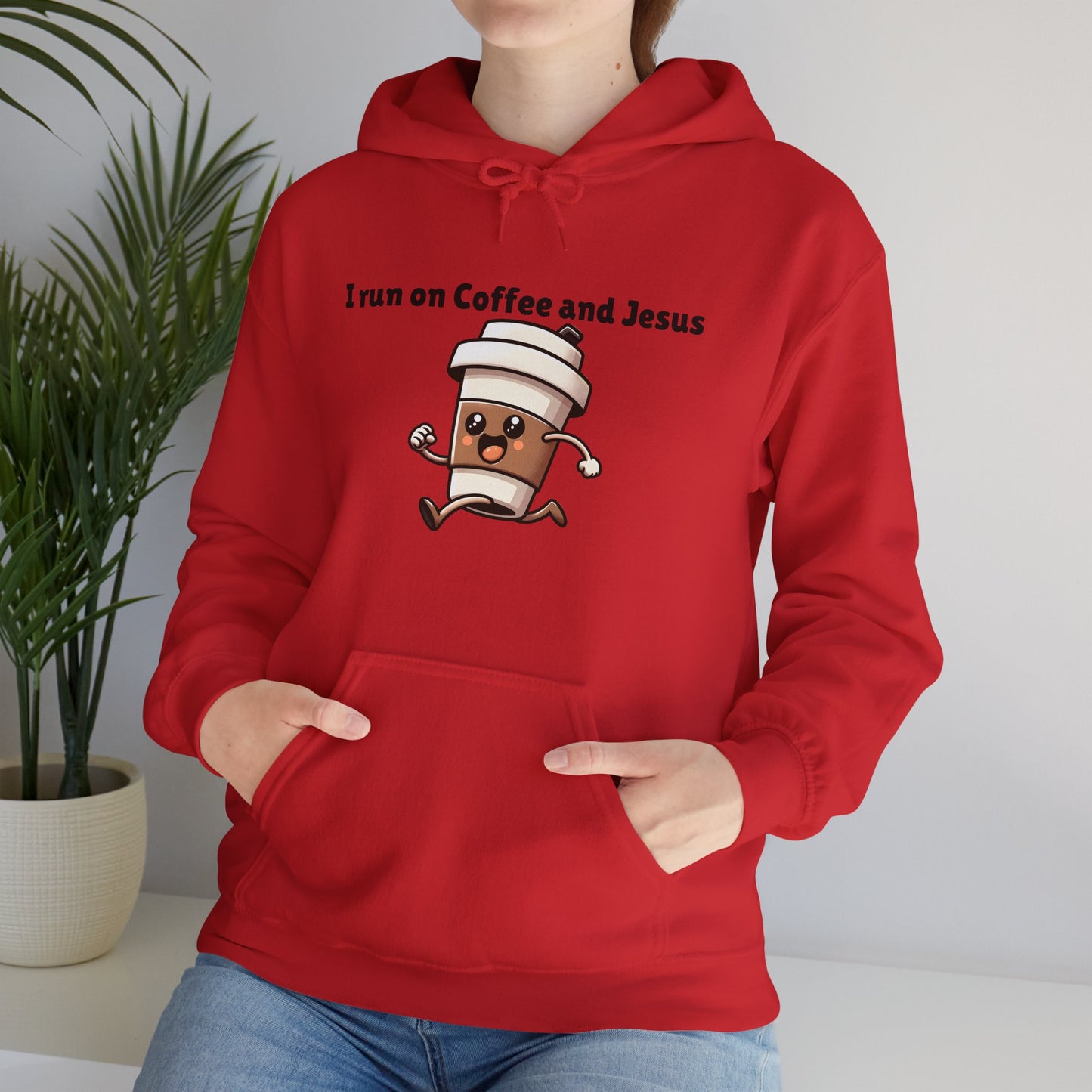 I Run On Coffee And Jesus Heavy Blend™ Hooded Sweatshirt