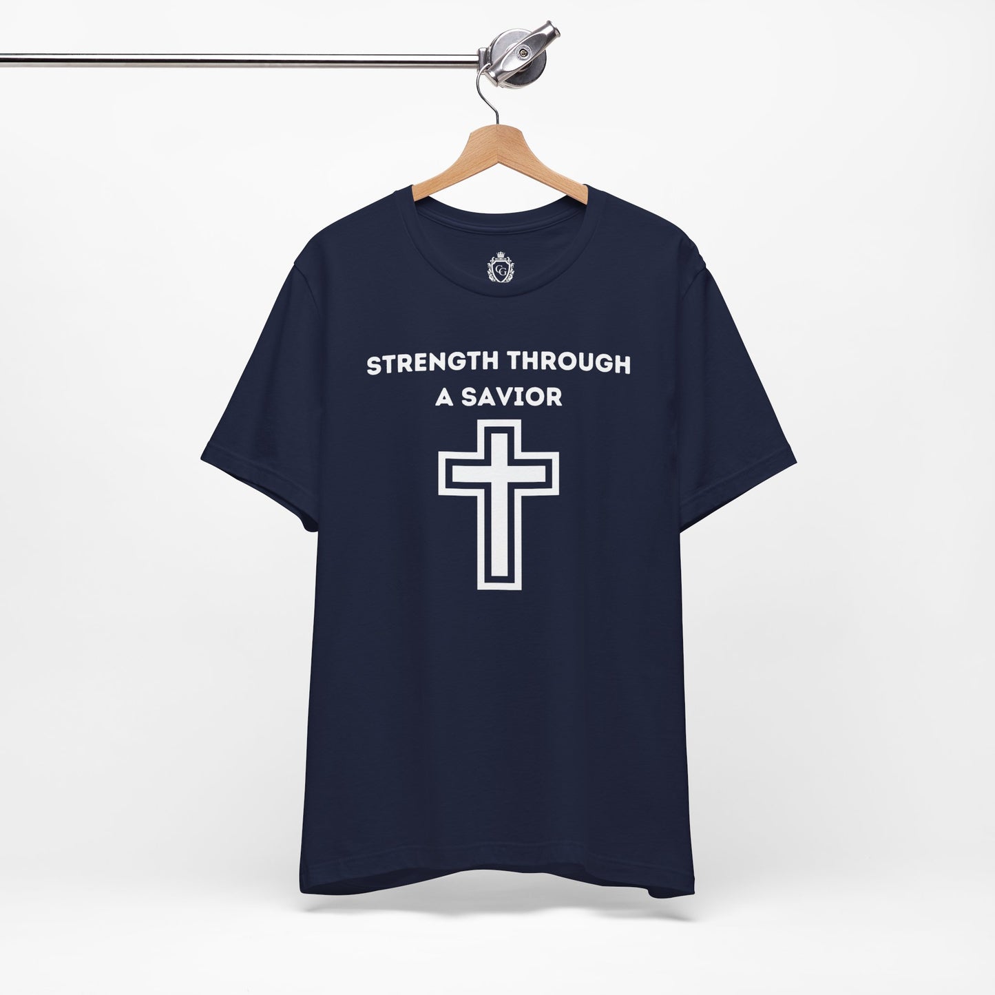 Strength Through A Savior Jersey Short Sleeve Tee