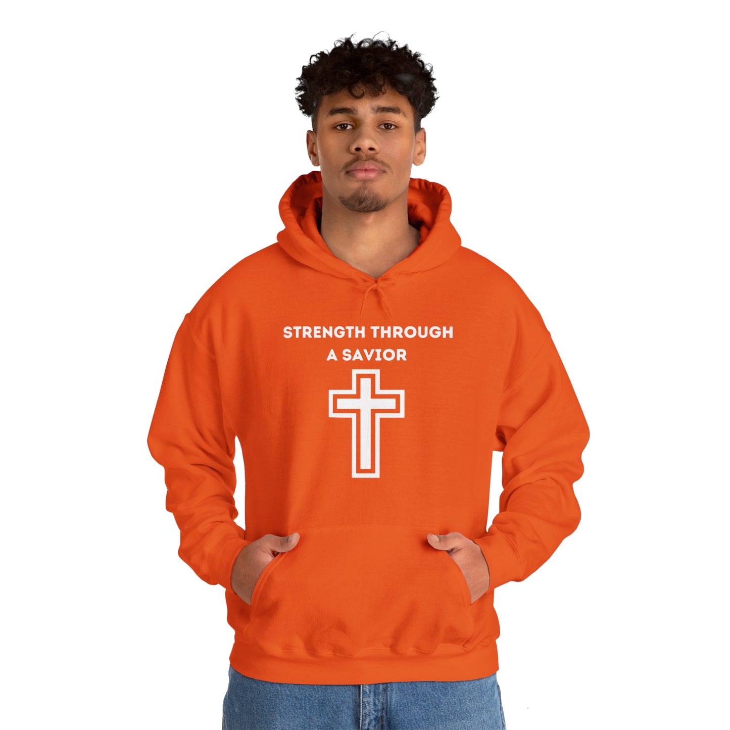 Strength Through A Savior Heavy Blend™ Hooded Sweatshirt