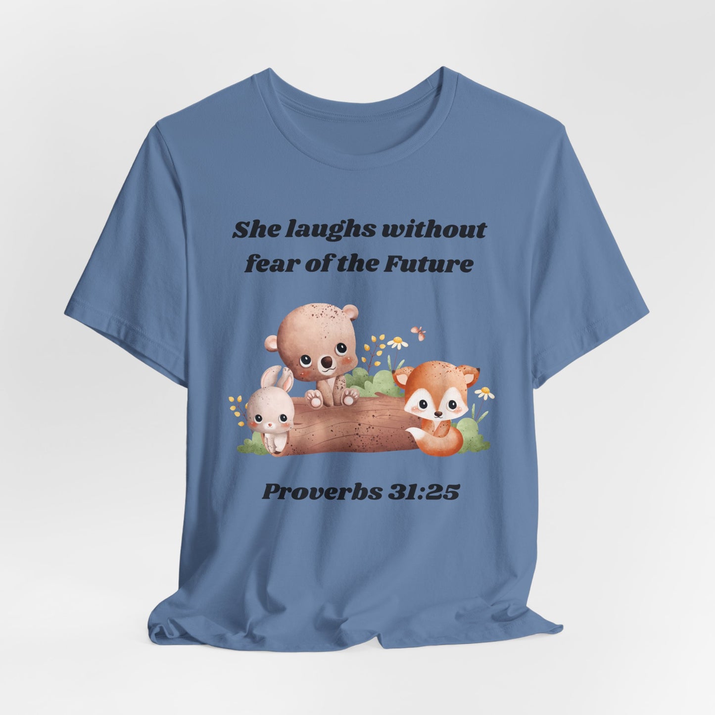 She Laughs Without Fear Of The Future Jersey Short Sleeve Tee