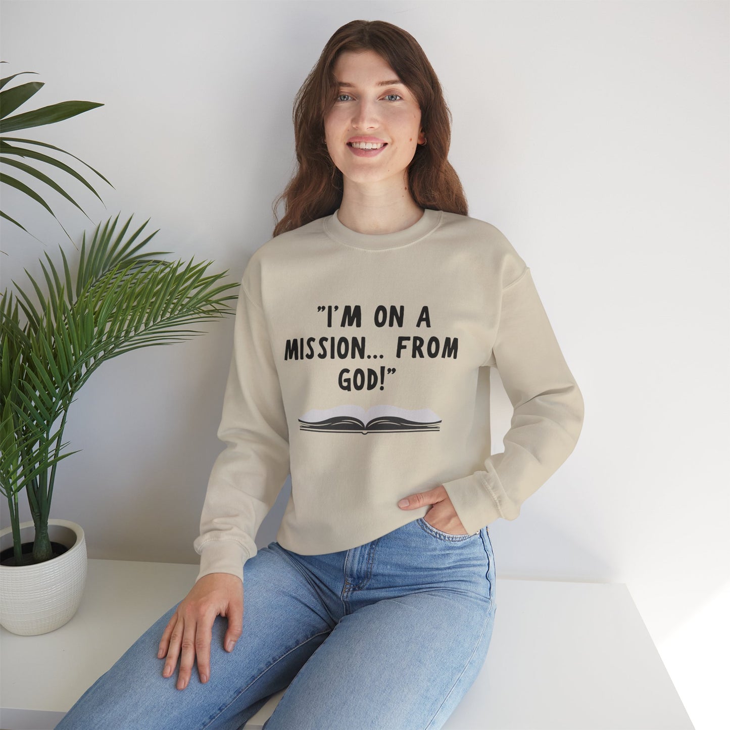 I'm On A Mission From God Heavy Blend™ Crewneck Sweatshirt