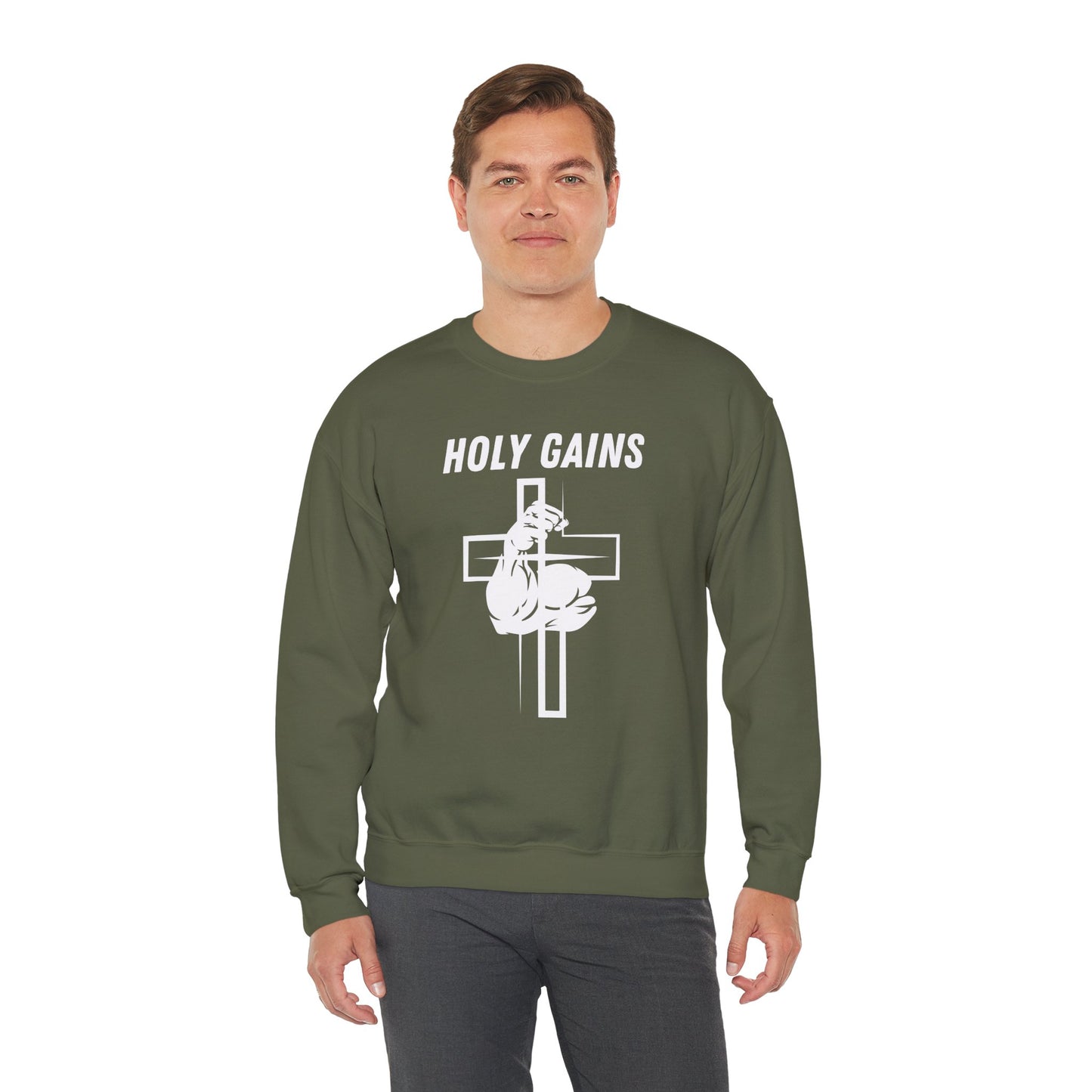 Crewneck Sweatshirt - Holy Gains Fitness Design