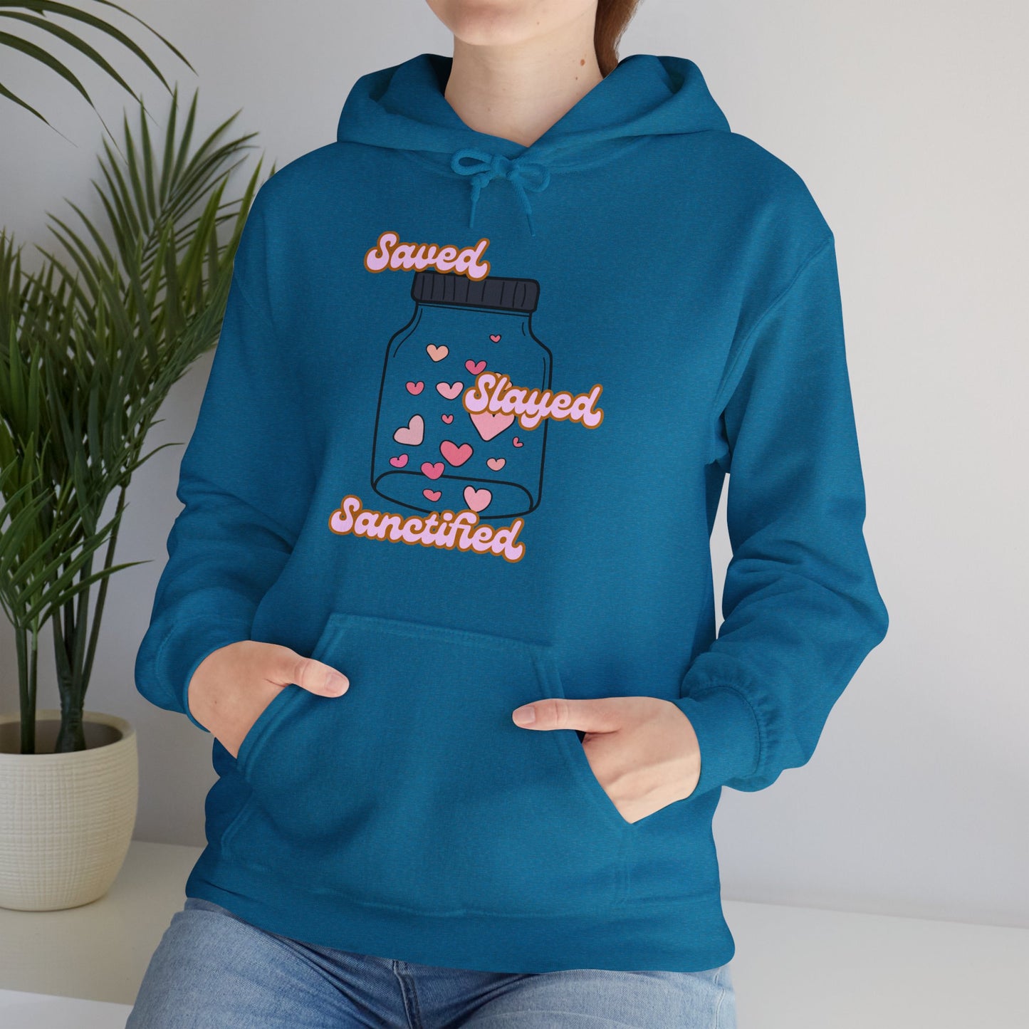 Saved, Slayed, Sanctified Heavy Blend™ Hooded Sweatshirt