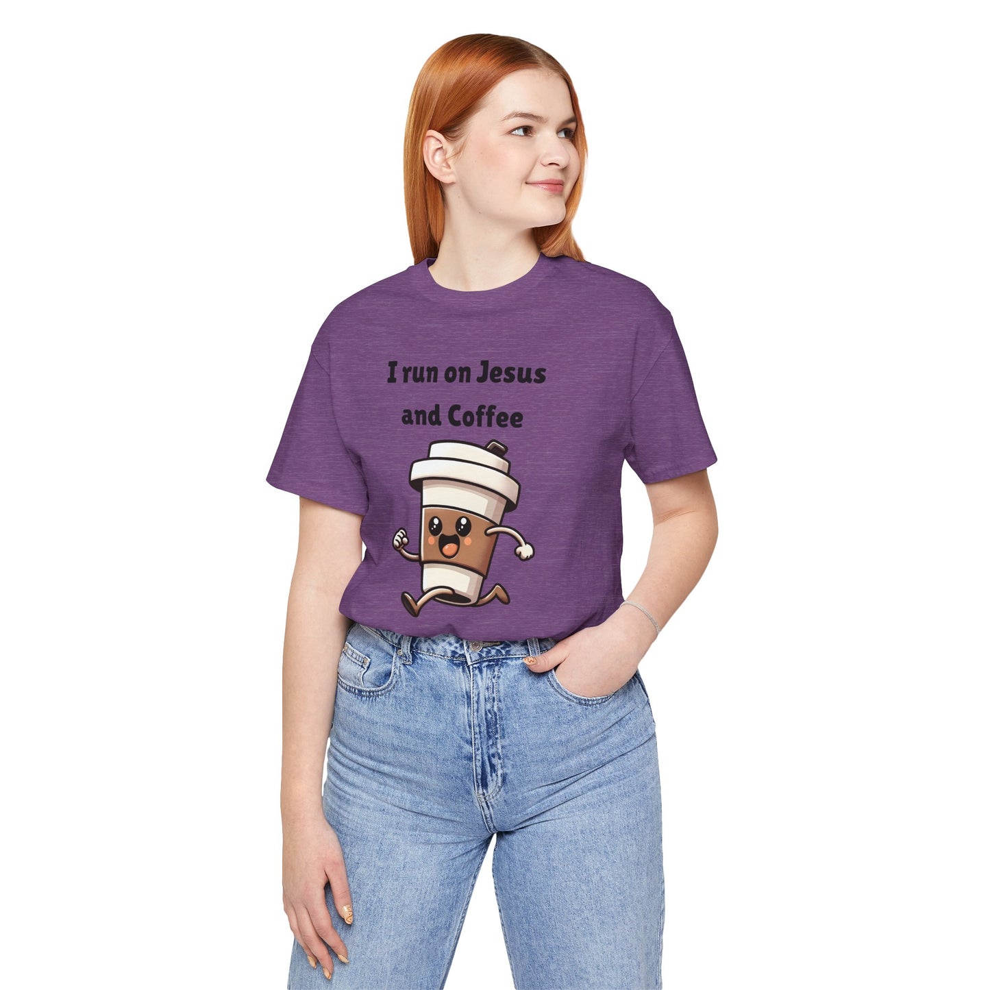 I Run On Jesus And Coffee Jersey Short Sleeve Tee