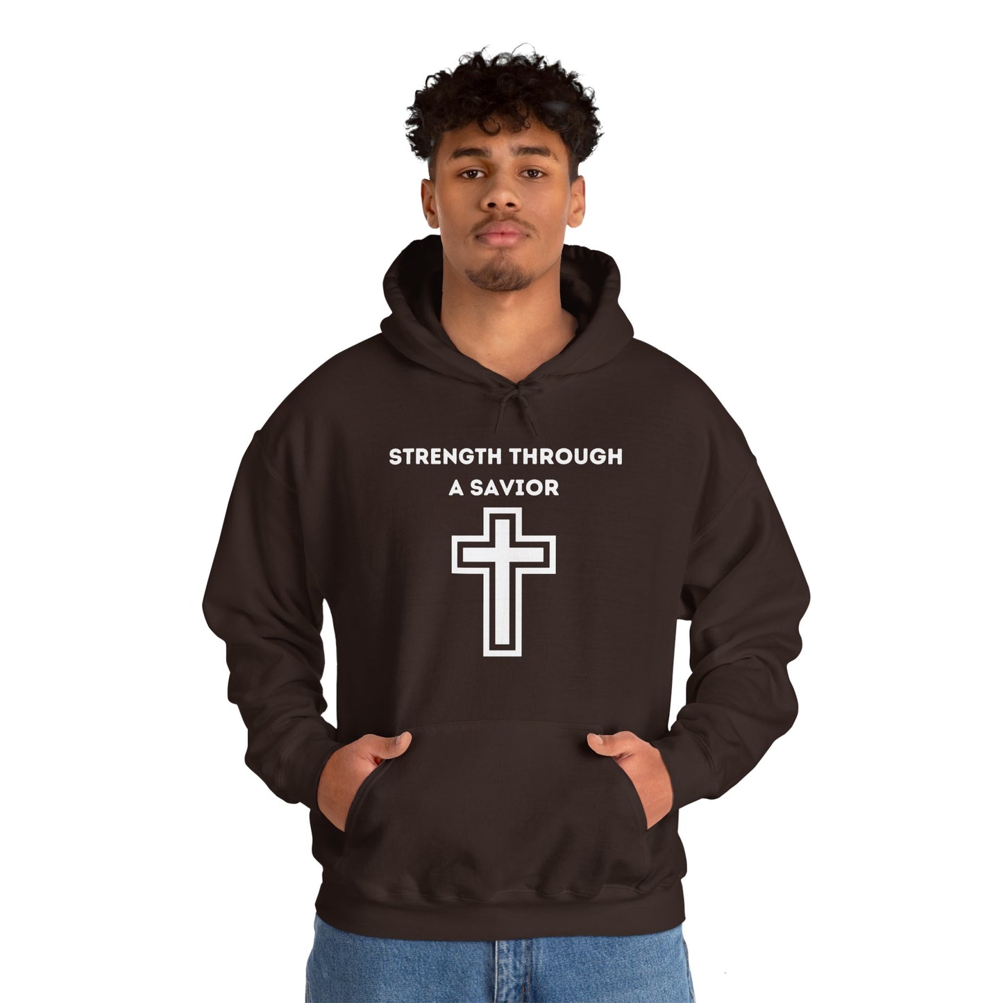 Strength Through A Savior Heavy Blend™ Hooded Sweatshirt