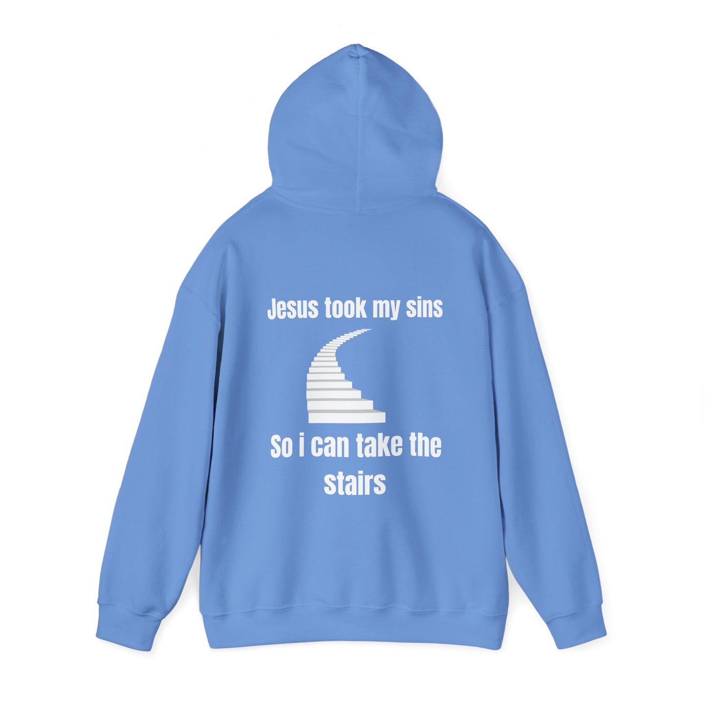 Jesus Took My Sins So I Can Take The Stairs Heavy Blend™ Hooded Sweatshirt