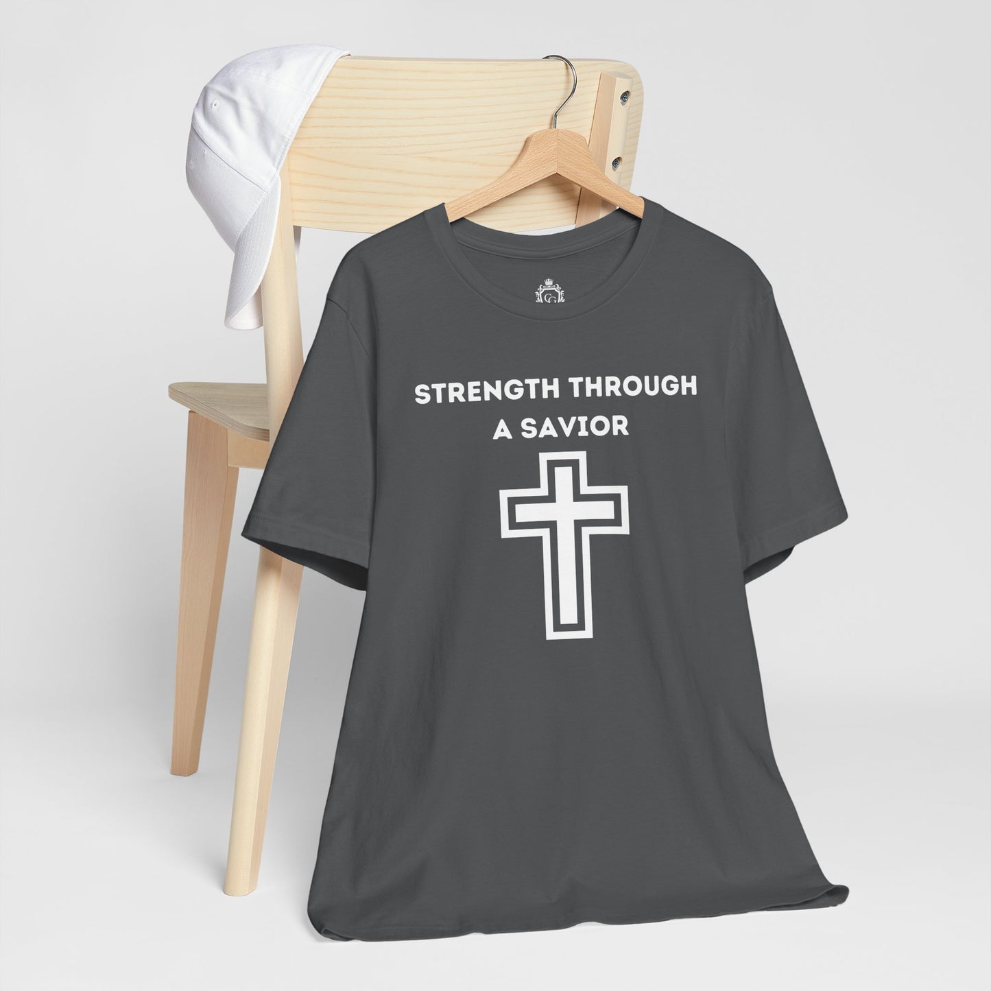 Strength Through A Savior Jersey Short Sleeve Tee
