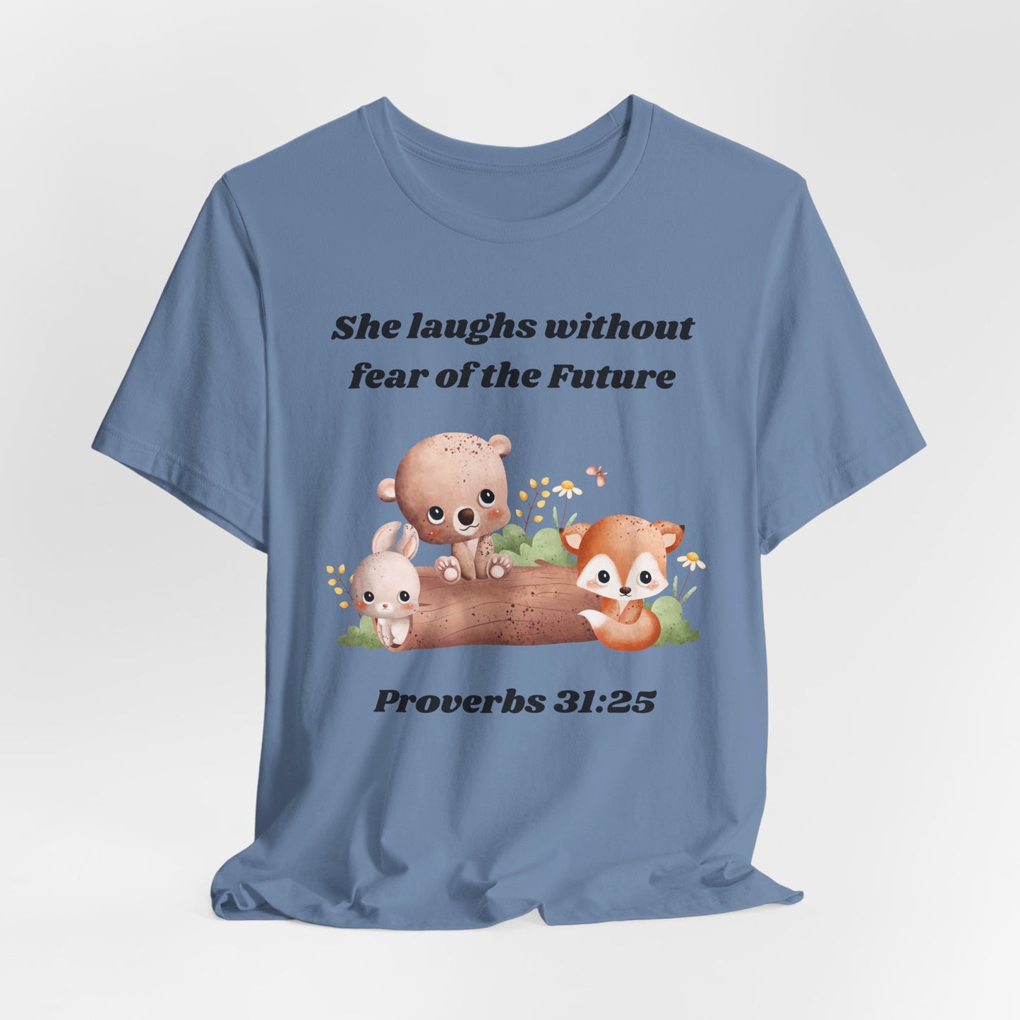 She Laughs Without Fear Of The Future Jersey Short Sleeve Tee