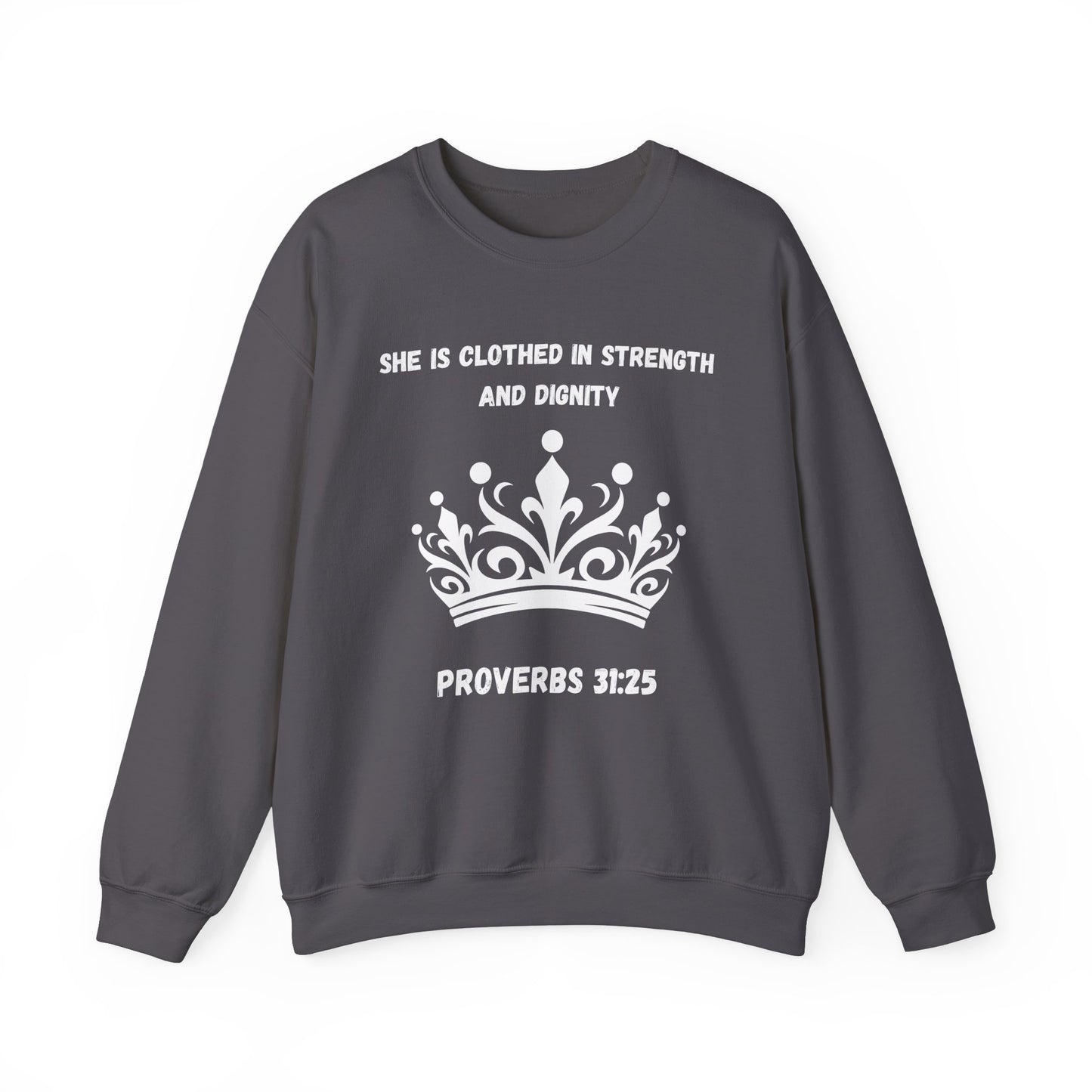 She Is Clothed In Strength And Dignity Heavy Blend™ Crewneck Sweatshirt