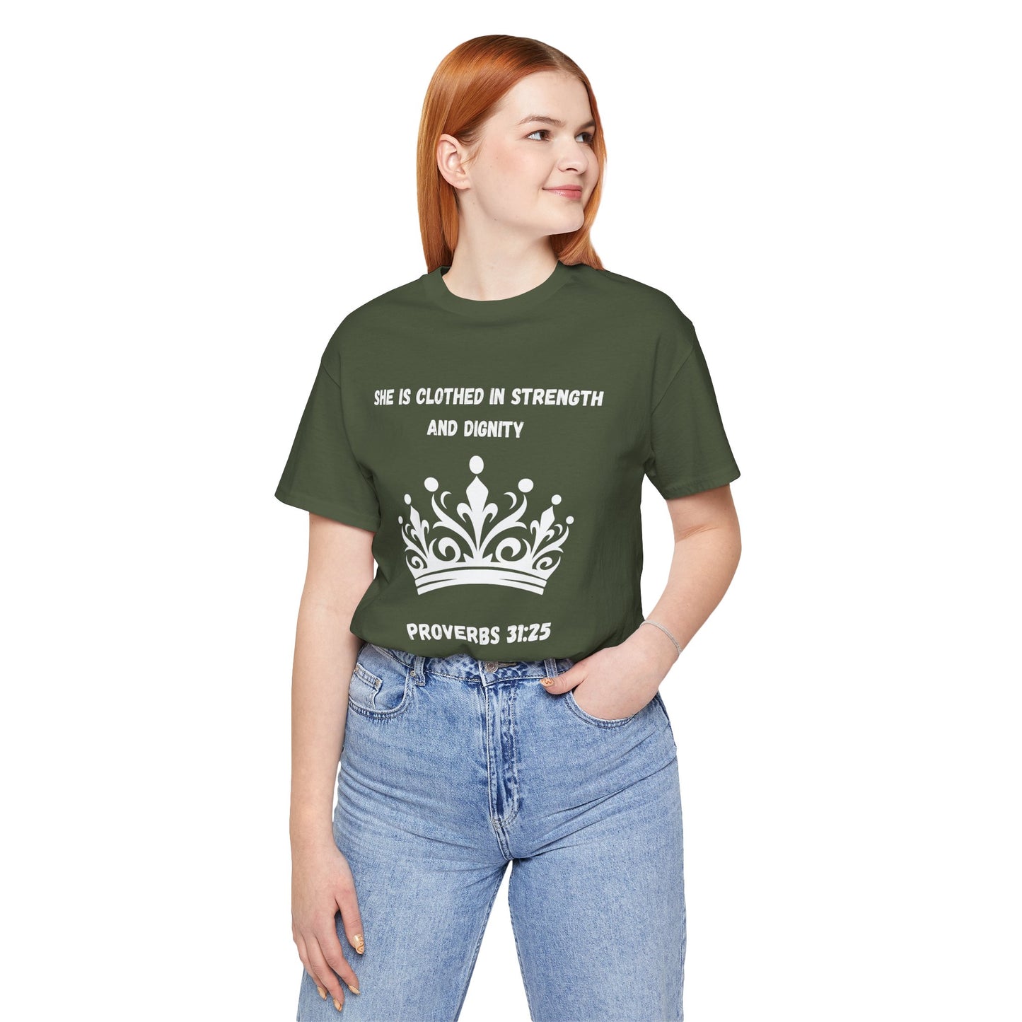 She Is Clothed In Strength And Dignity Jersey Short Sleeve Tee