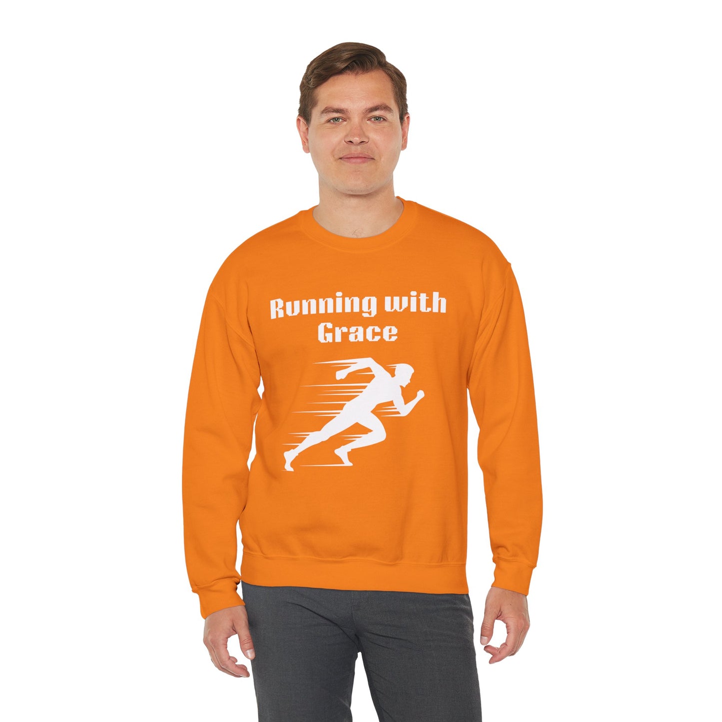 Running With Grace Heavy Blend™ Crewneck Sweatshirt