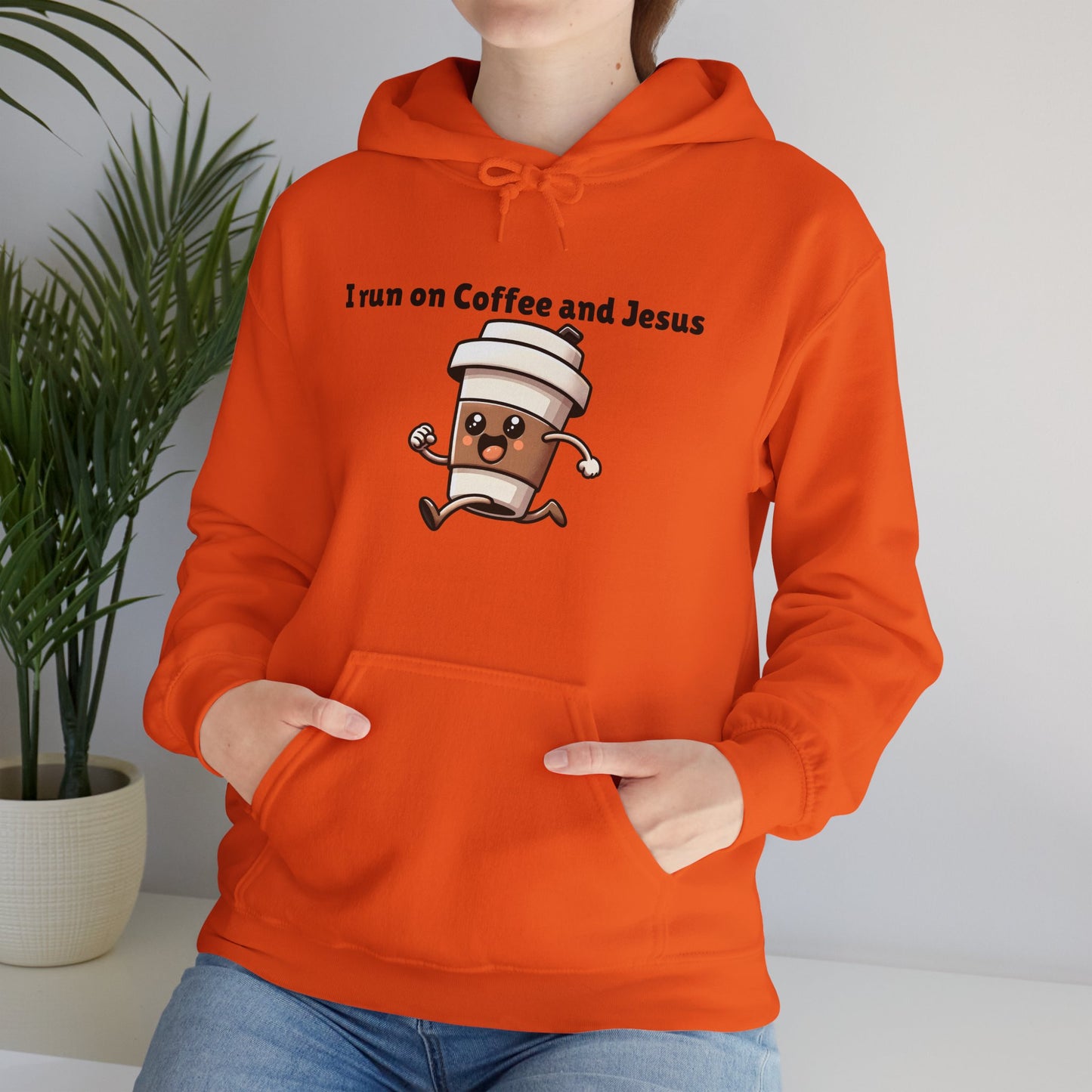 I Run On Coffee And Jesus Heavy Blend™ Hooded Sweatshirt