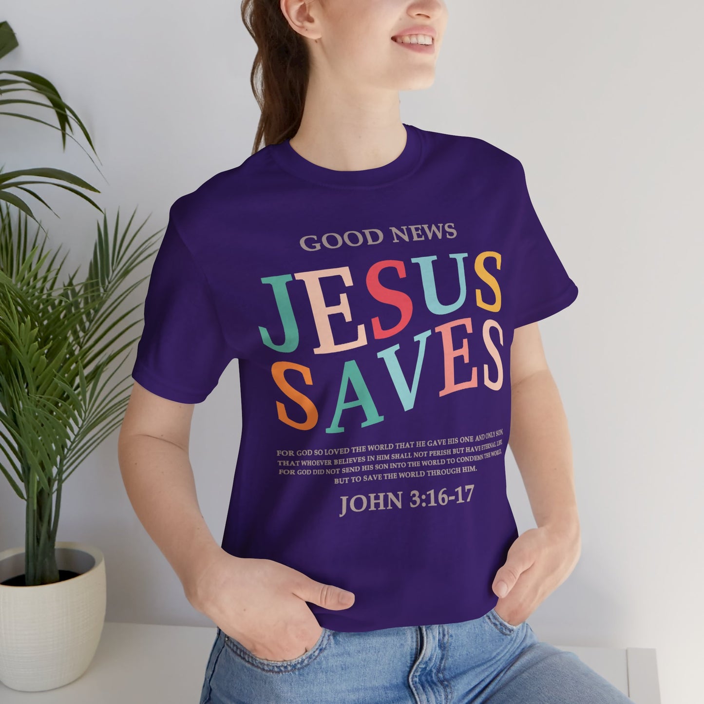 Jesus Saves Jersey Short Sleeve Tee