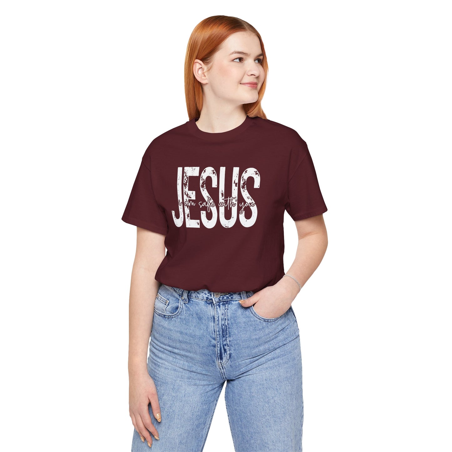 Jesus I am Safe With You Jersey Short Sleeve Tee
