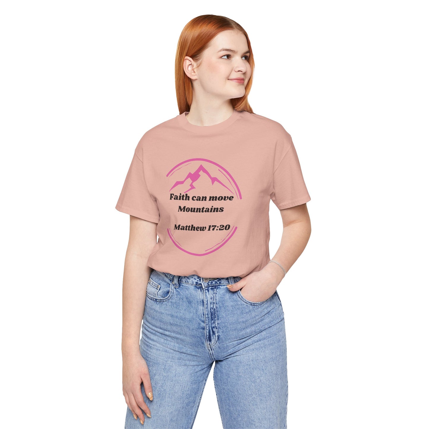 Faith Can Move Mountains Jersey Short Sleeve Tee