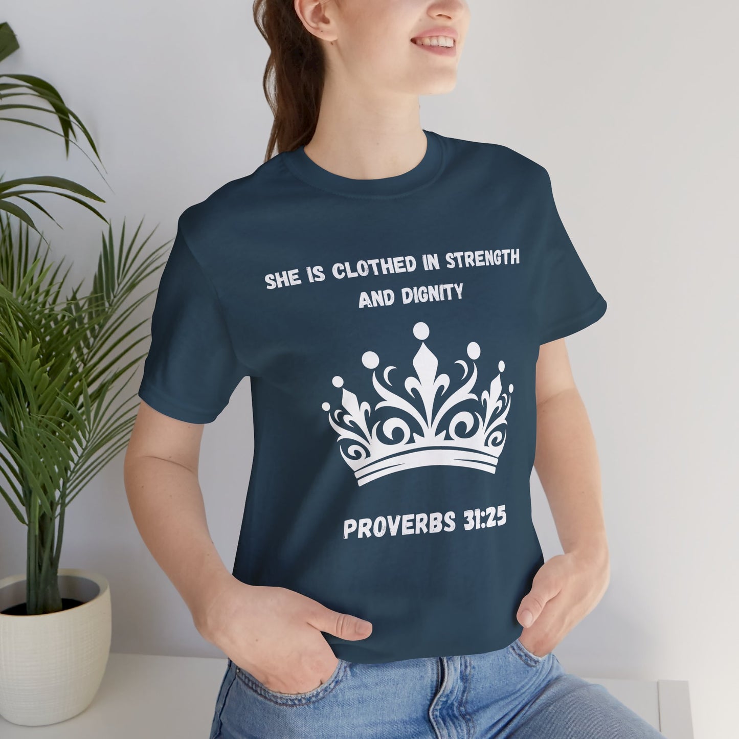 She Is Clothed In Strength And Dignity Jersey Short Sleeve Tee