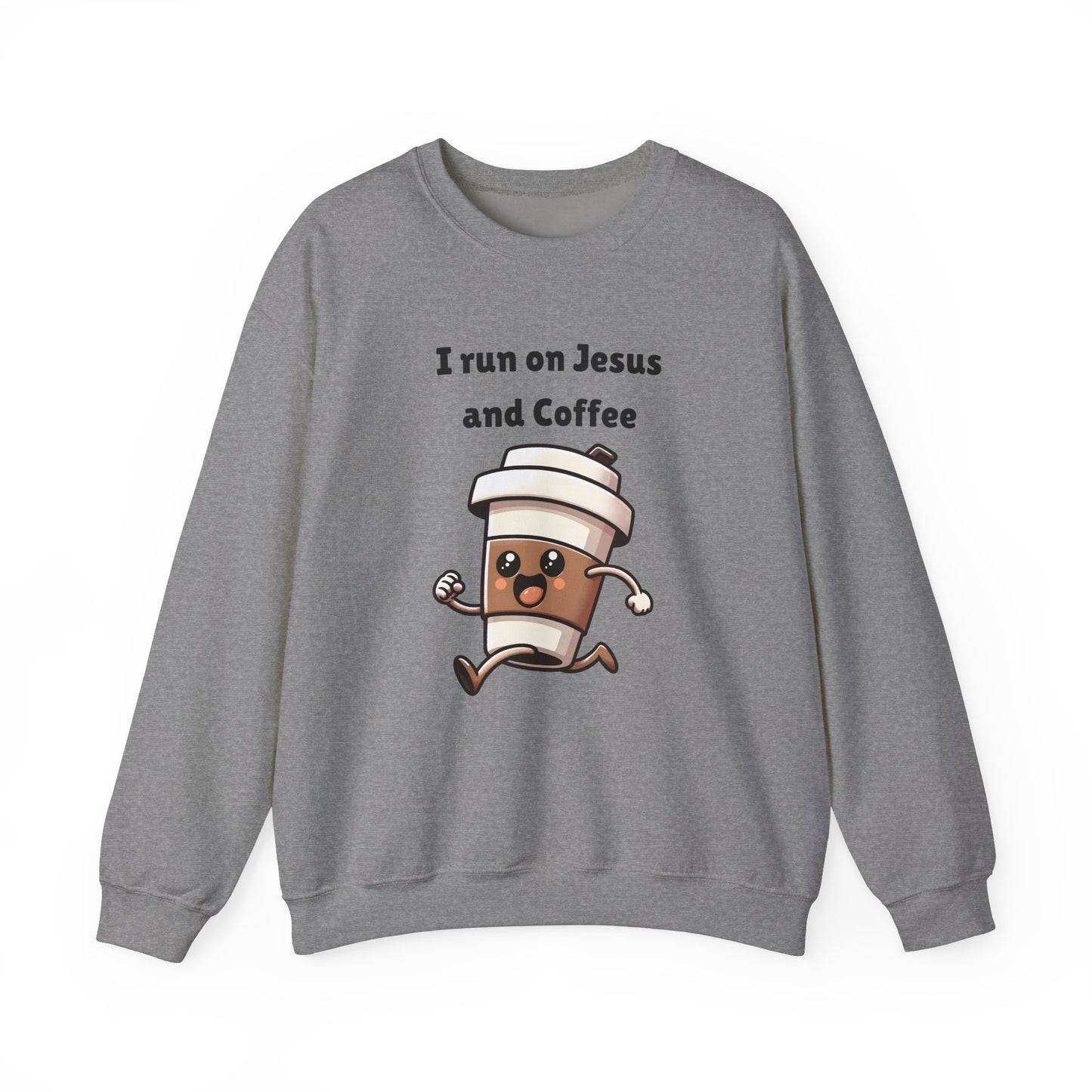 I Run n On Jesus And Coffee Heavy Blend™ Crewneck Sweatshirt