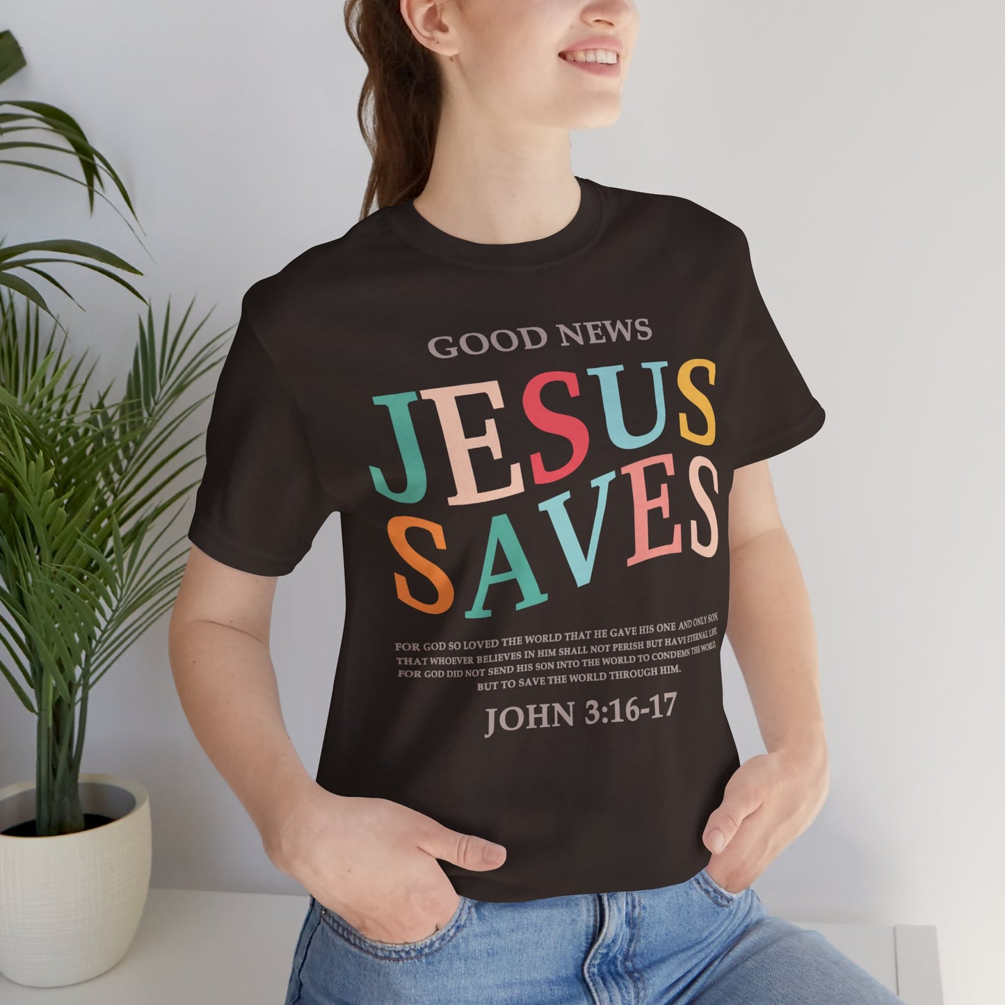 Jesus Saves Jersey Short Sleeve Tee