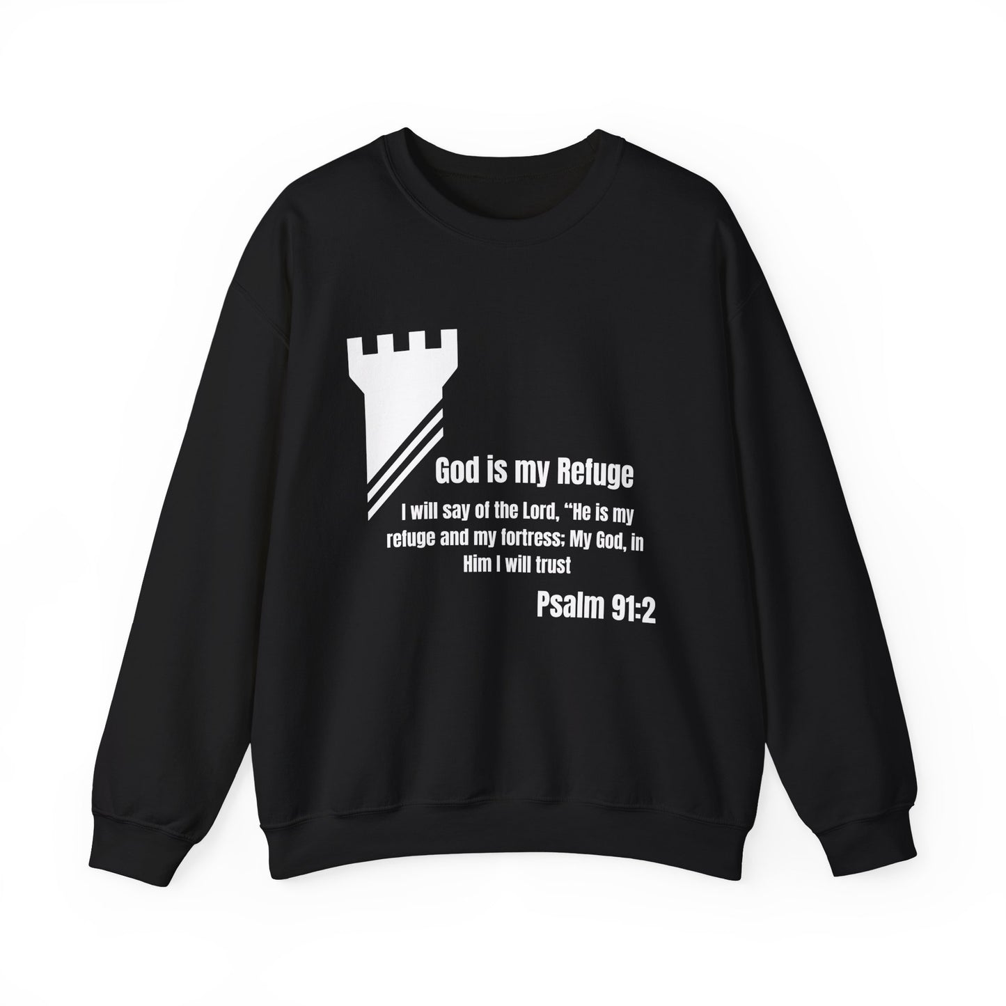 God Is My Refuge Heavy Blend™ Crewneck Sweatshirt