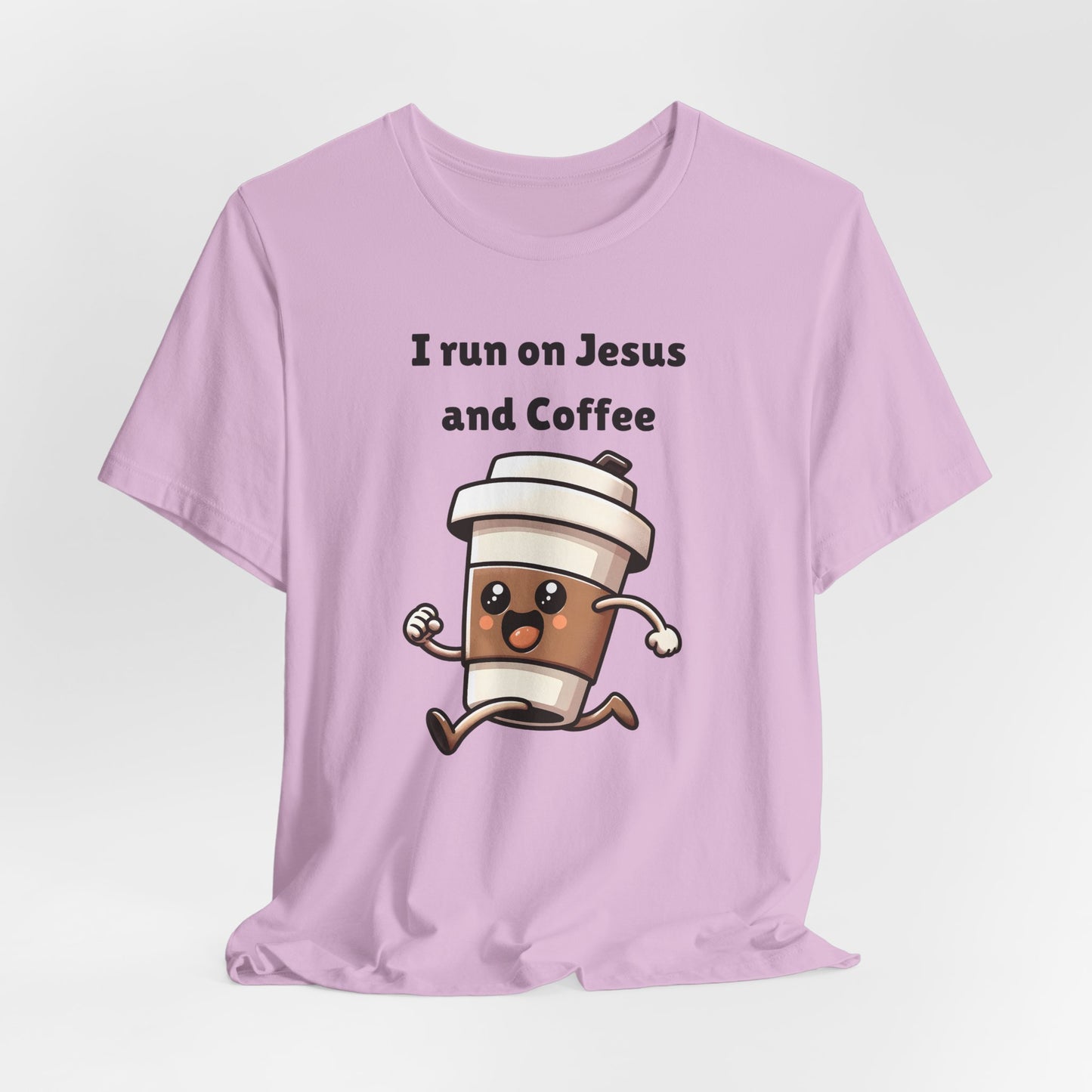 I Run On Jesus And Coffee Jersey Short Sleeve Tee