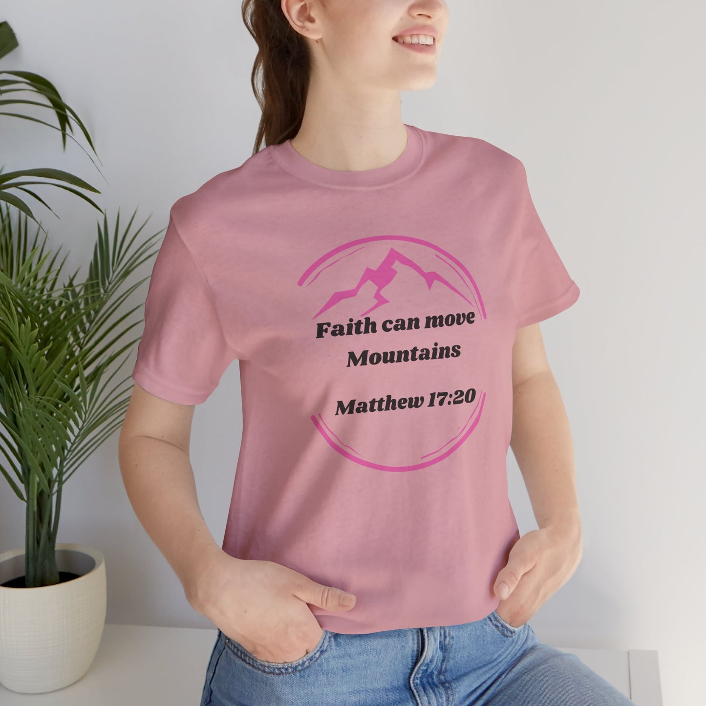 Faith Can Move Mountains Jersey Short Sleeve Tee