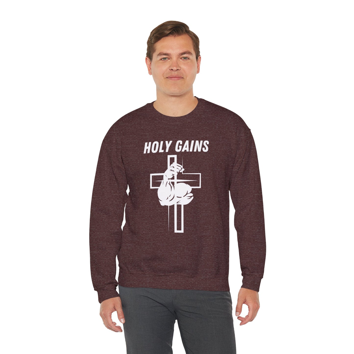 Crewneck Sweatshirt - Holy Gains Fitness Design