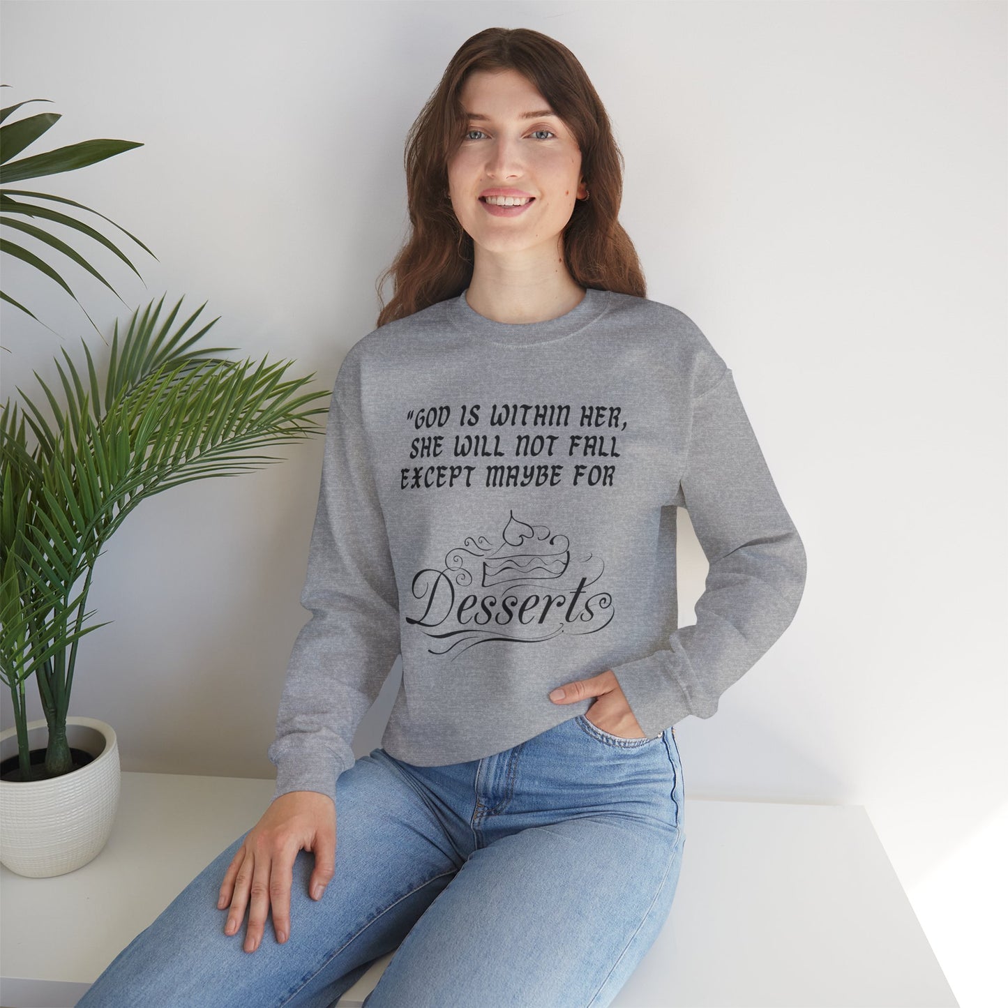 God Is Within Her Heavy Blend™ Crewneck Sweatshirt