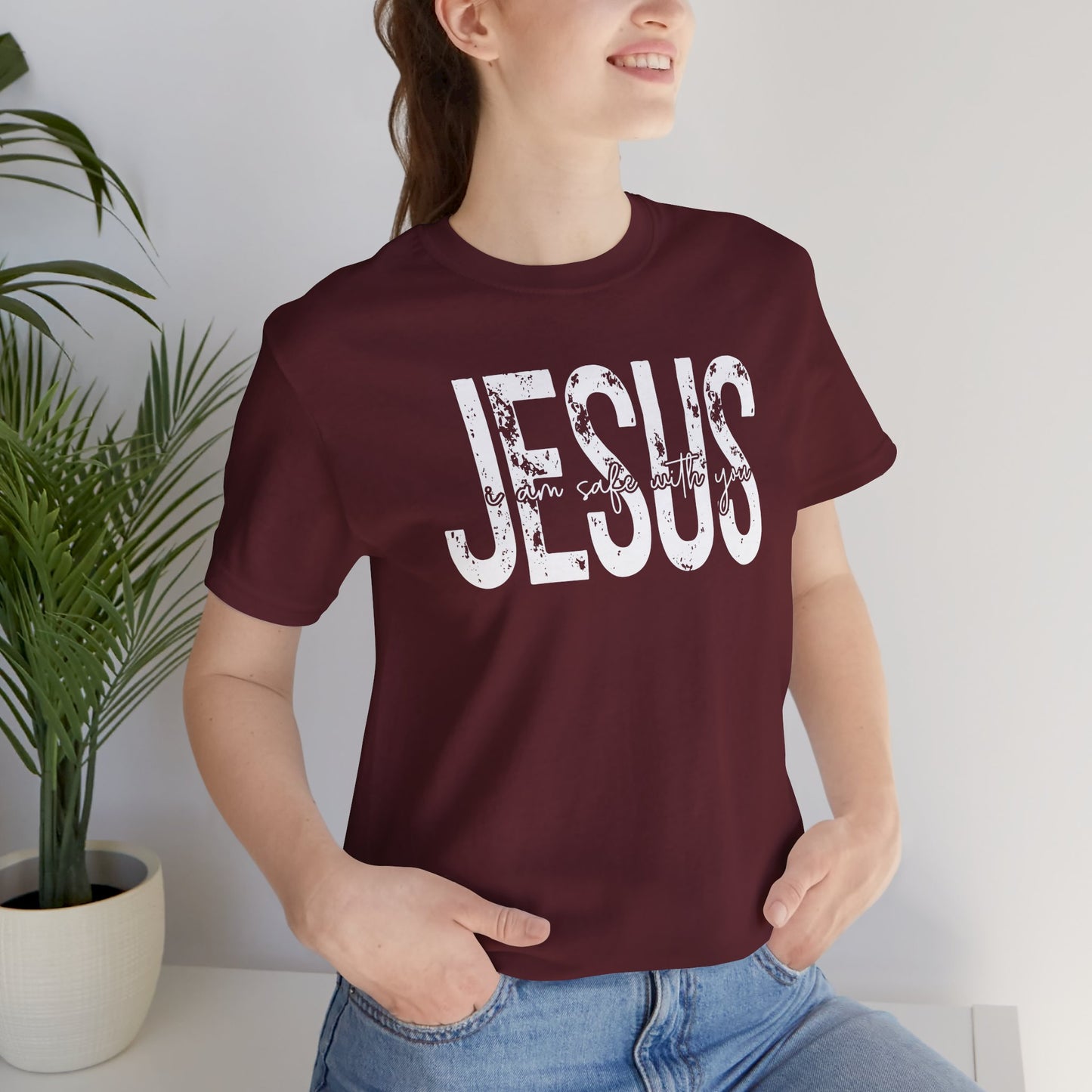 Jesus I am Safe With You Jersey Short Sleeve Tee