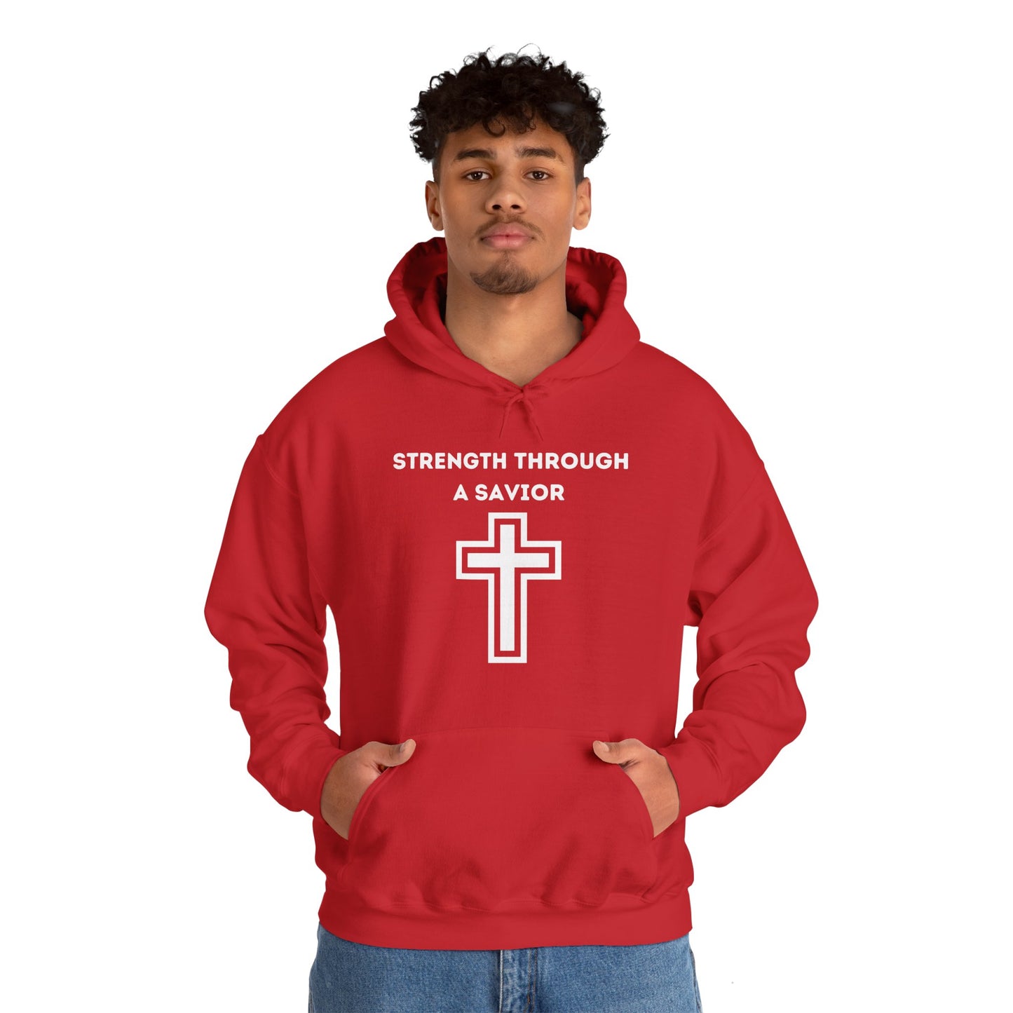 Strength Through A Savior Heavy Blend™ Hooded Sweatshirt