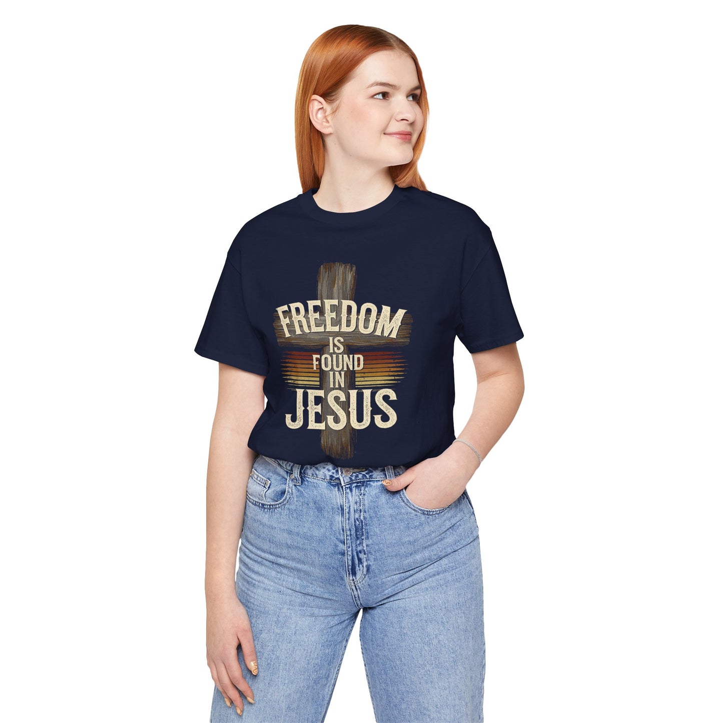 Freedom in found in Jesus Jersey Short Sleeve Tee