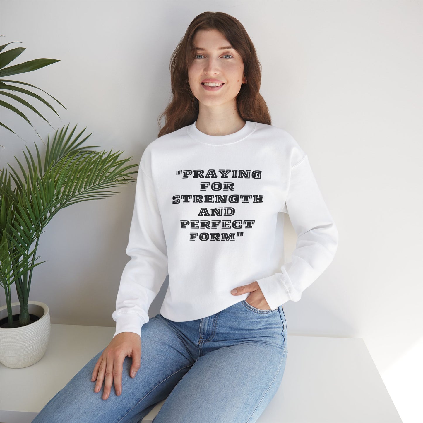 Praying For Strength And Perfect Form Heavy Blend™ Crewneck Sweatshirt