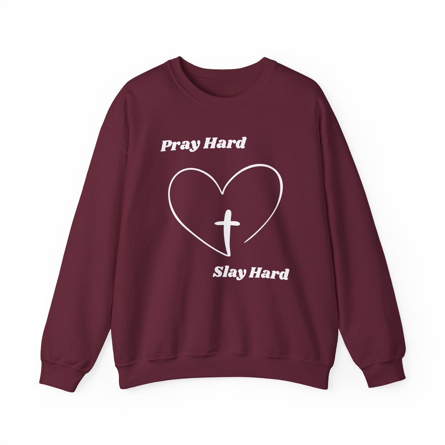 Pray Hard Slay Hard Heavy Blend™ Crewneck Sweatshirt