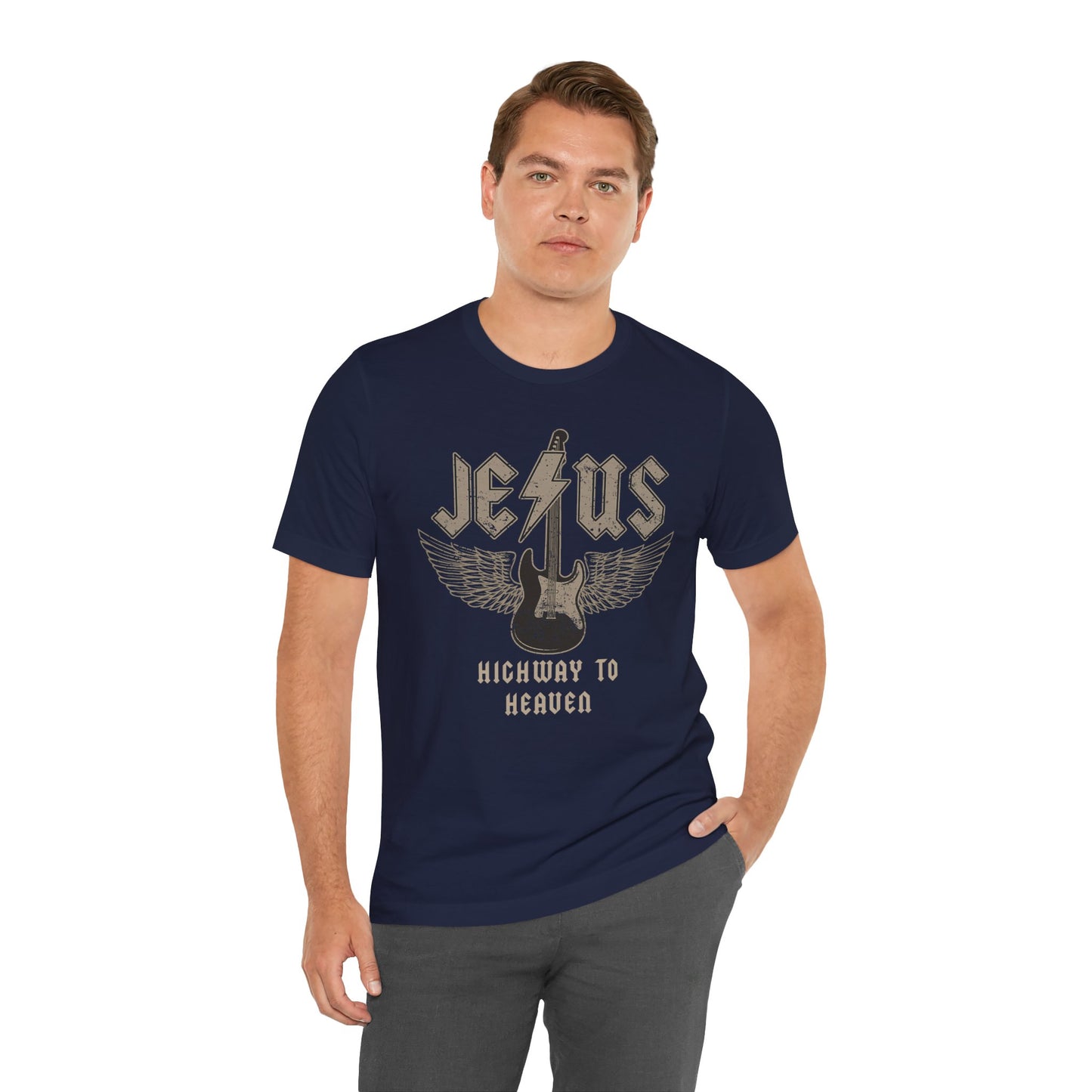 Jesus Highway To Heaven Jersey Short Sleeve Tee