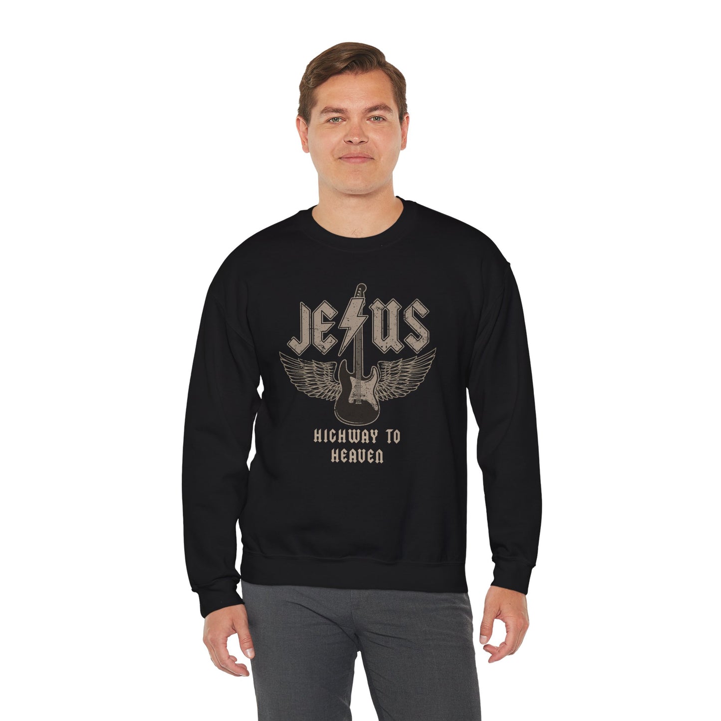 Men's Sweatshirt - Jesus Highway To Heaven