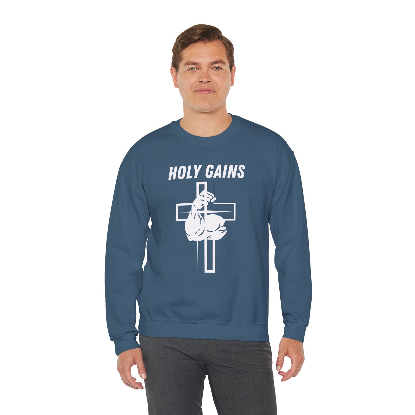 Crewneck Sweatshirt - Holy Gains Fitness Design