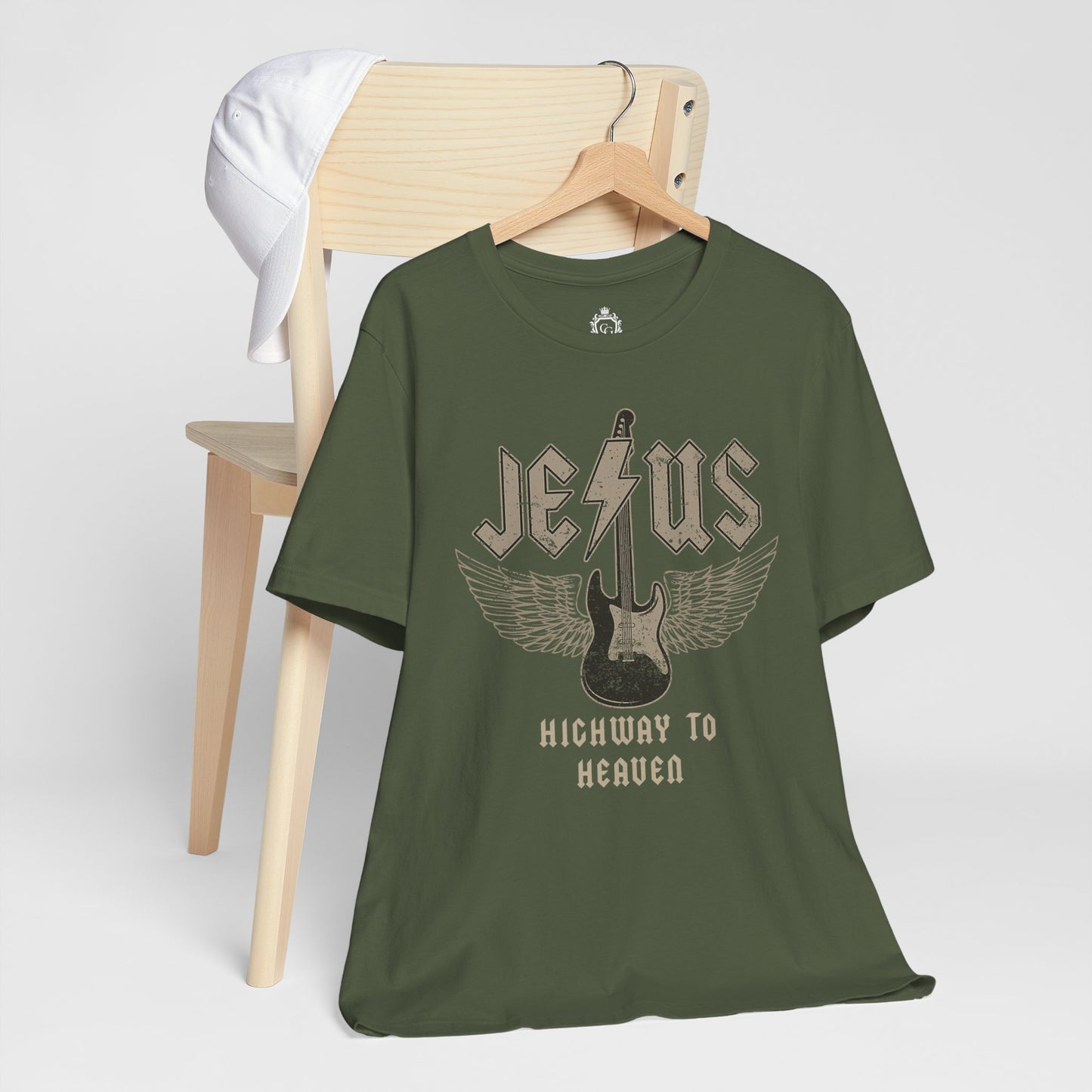 Jesus Highway To Heaven Jersey Short Sleeve Tee