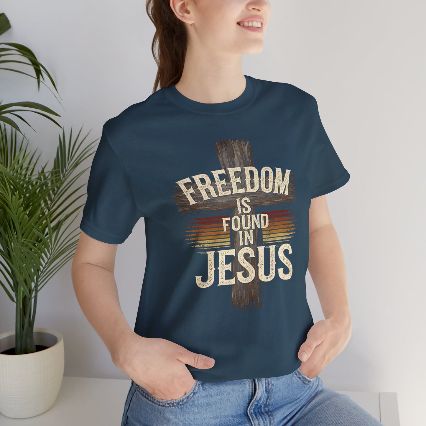 Freedom in found in Jesus Jersey Short Sleeve Tee
