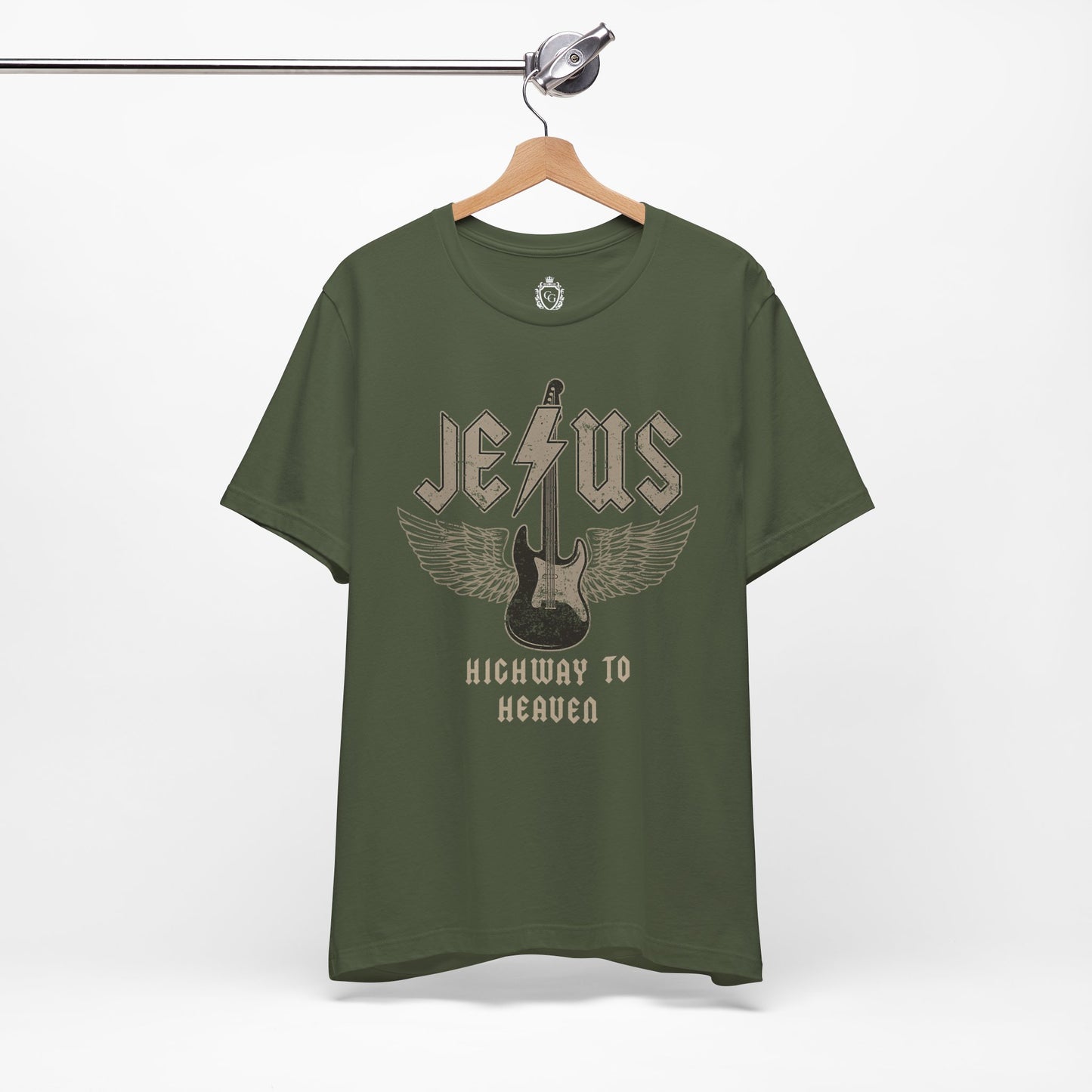 Jesus Highway To Heaven Jersey Short Sleeve Tee