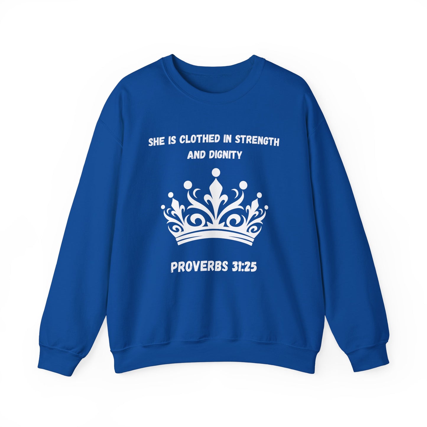 She Is Clothed In Strength And Dignity Heavy Blend™ Crewneck Sweatshirt