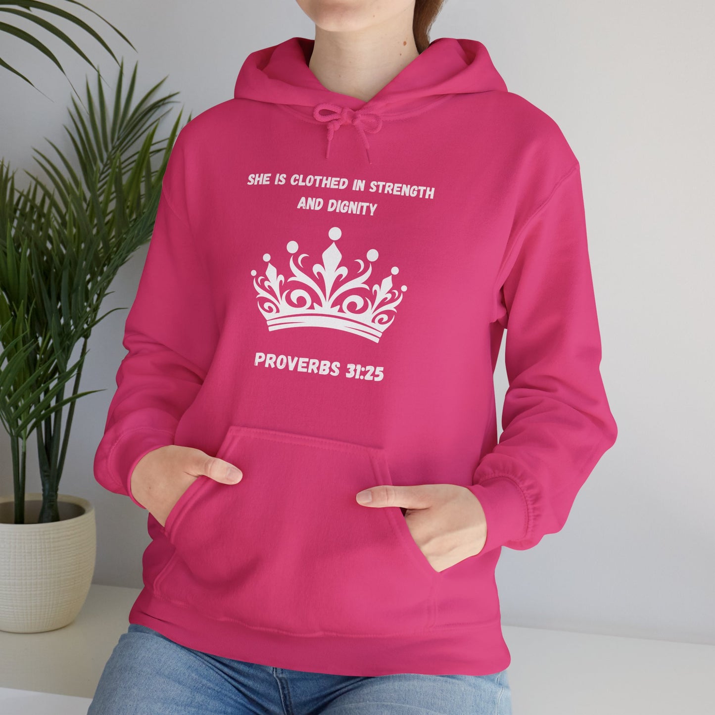 She Is Clothed In Strength And Dignity Unisex Heavy Blend™ Hooded Sweatshirt