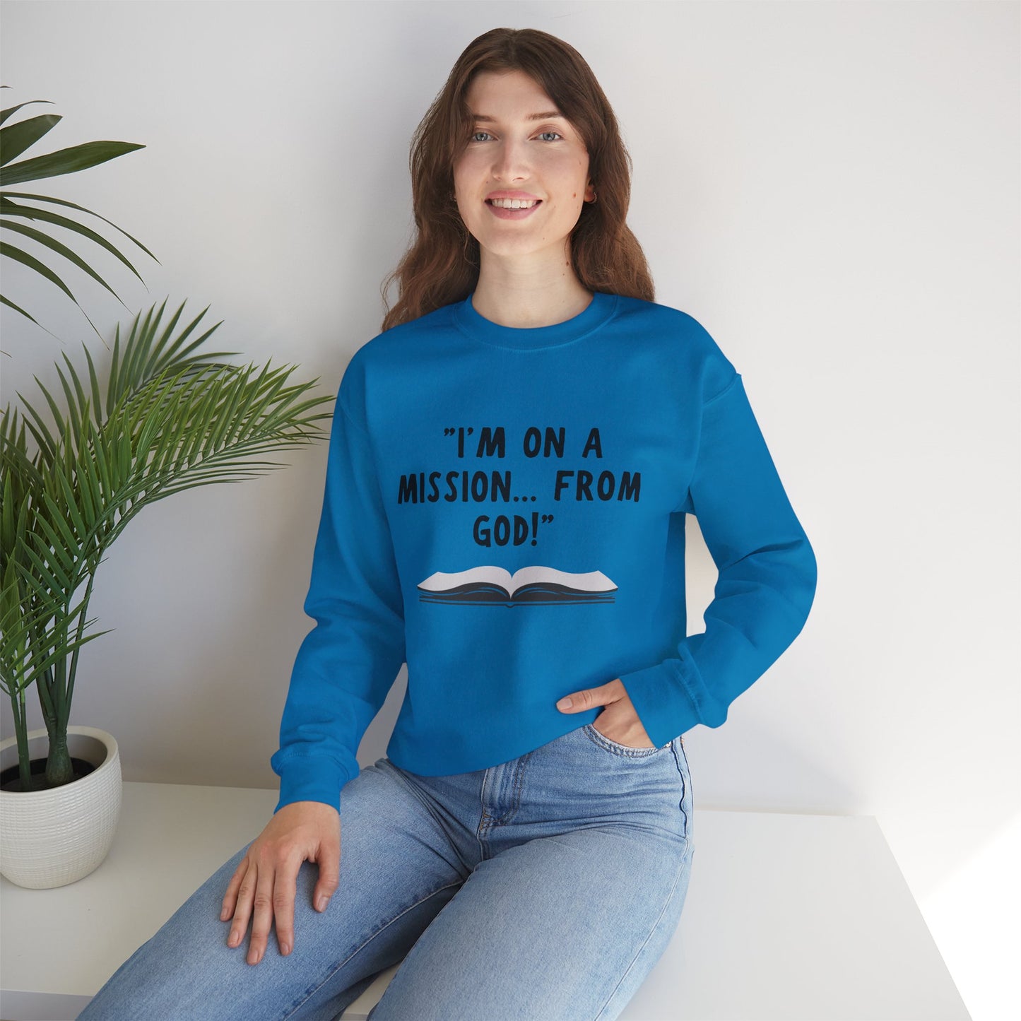 I'm On A Mission From God Heavy Blend™ Crewneck Sweatshirt