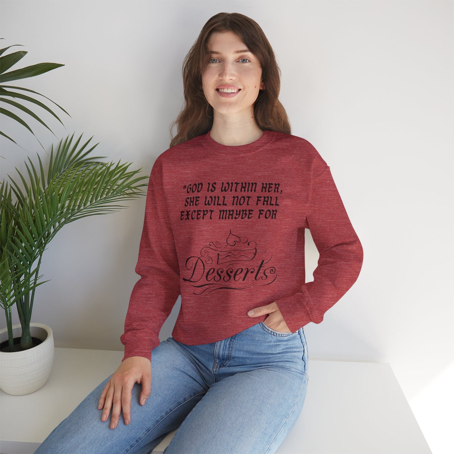 God Is Within Her Heavy Blend™ Crewneck Sweatshirt