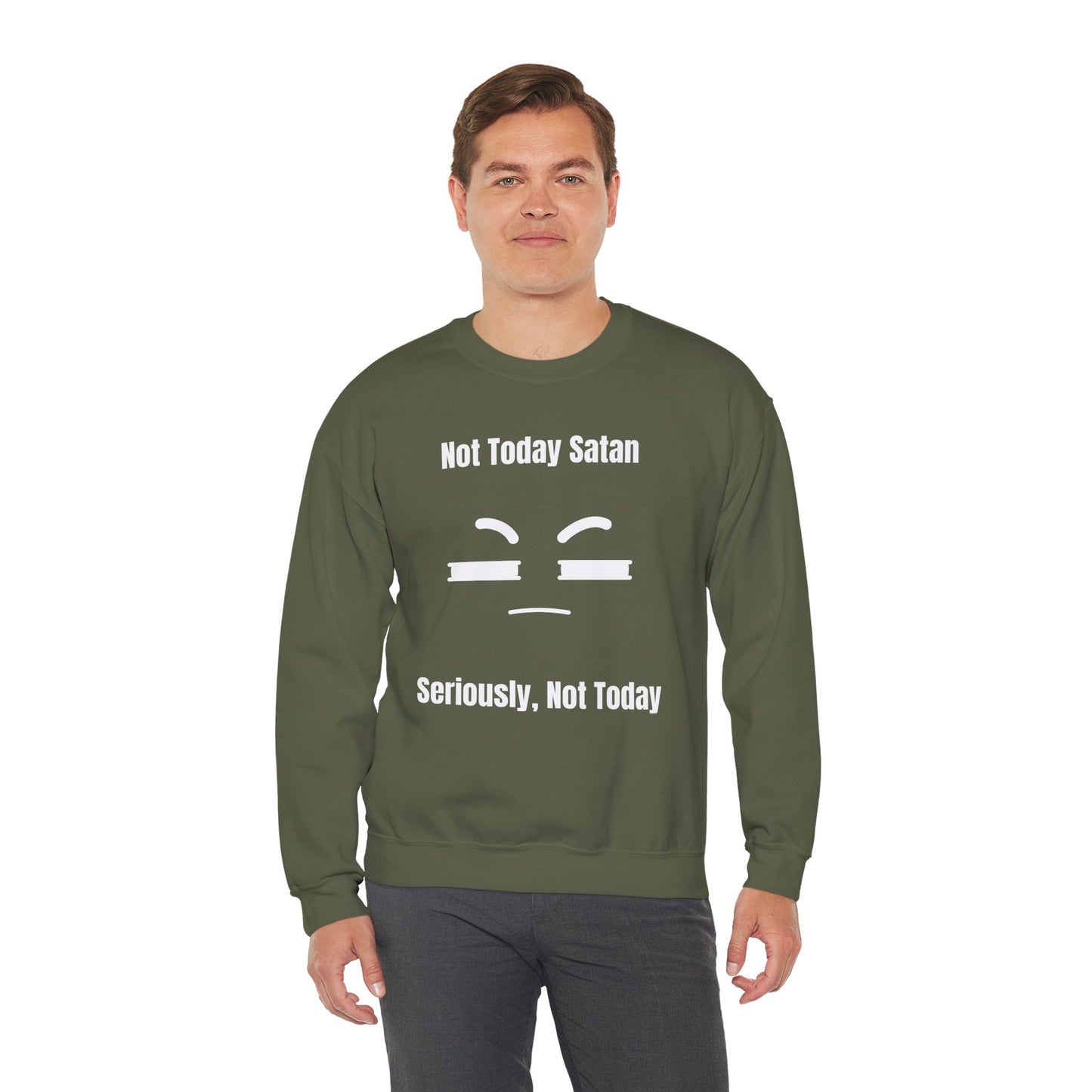 Not Today Satan Heavy Blend™ Crewneck Sweatshirt