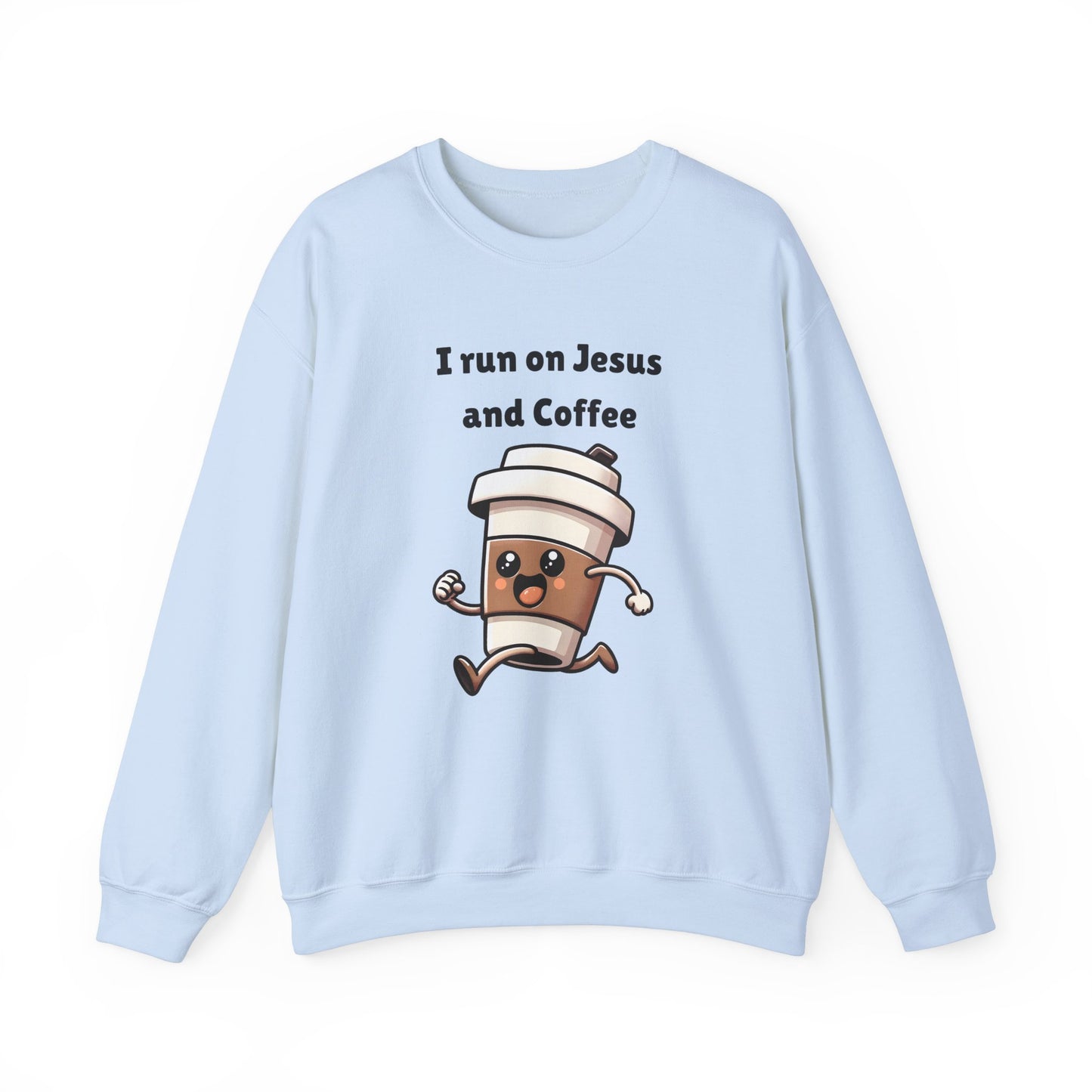 I Run n On Jesus And Coffee Heavy Blend™ Crewneck Sweatshirt